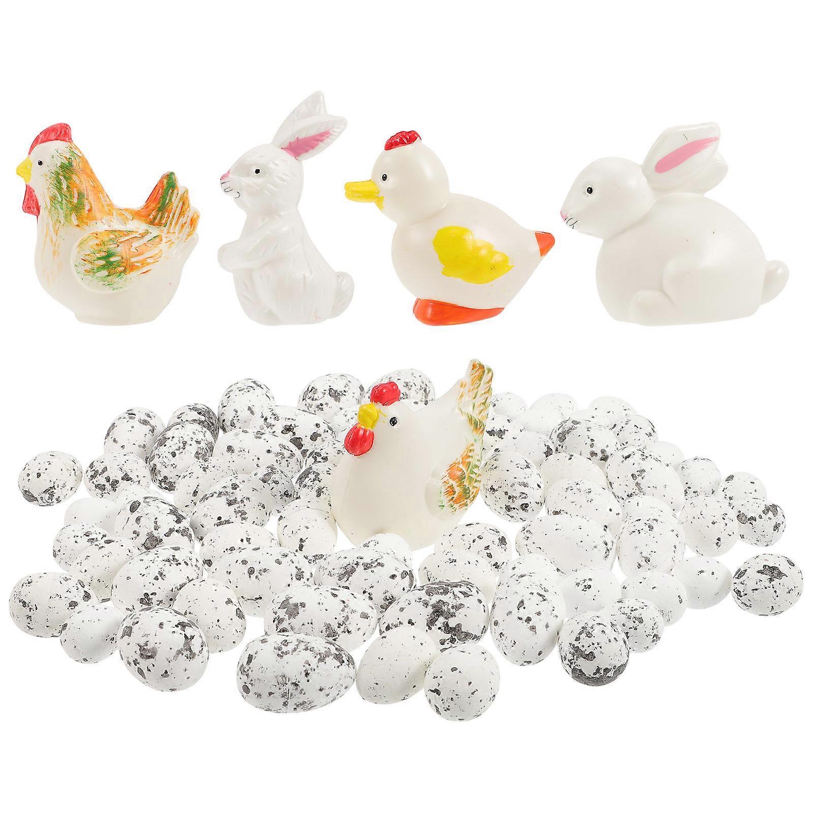 DIY Accessories for Wreath 2Sets Easter Miniatures Rabbit Chick Duck