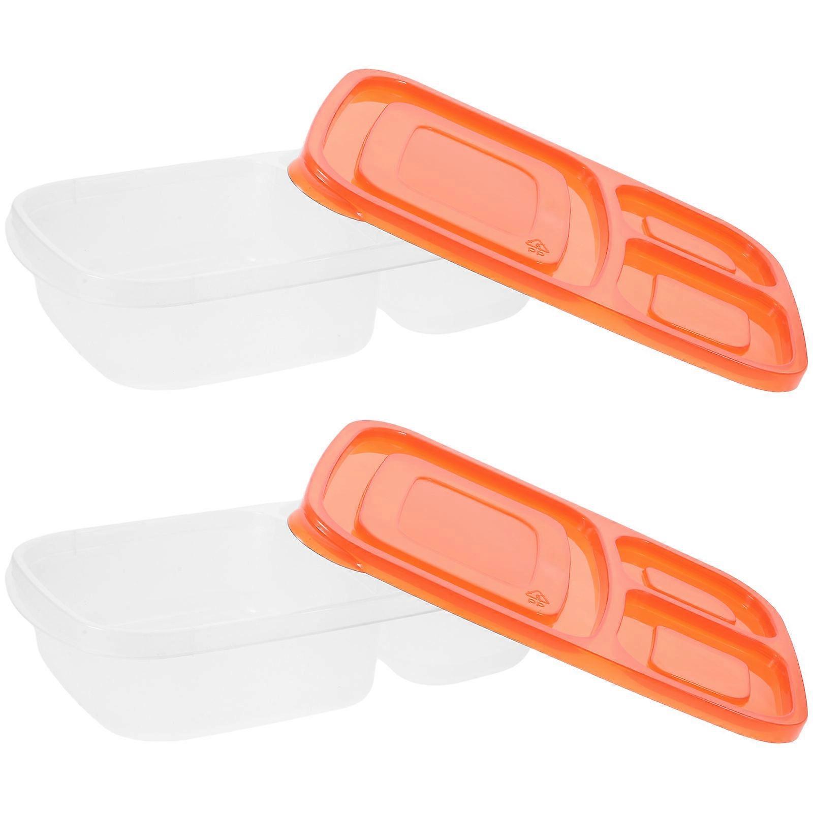 Three-Grids Portable Plastic Bento Box 6 Pcs Leak Proof Lunch Box Ideal For Camping Hiking And Picnics