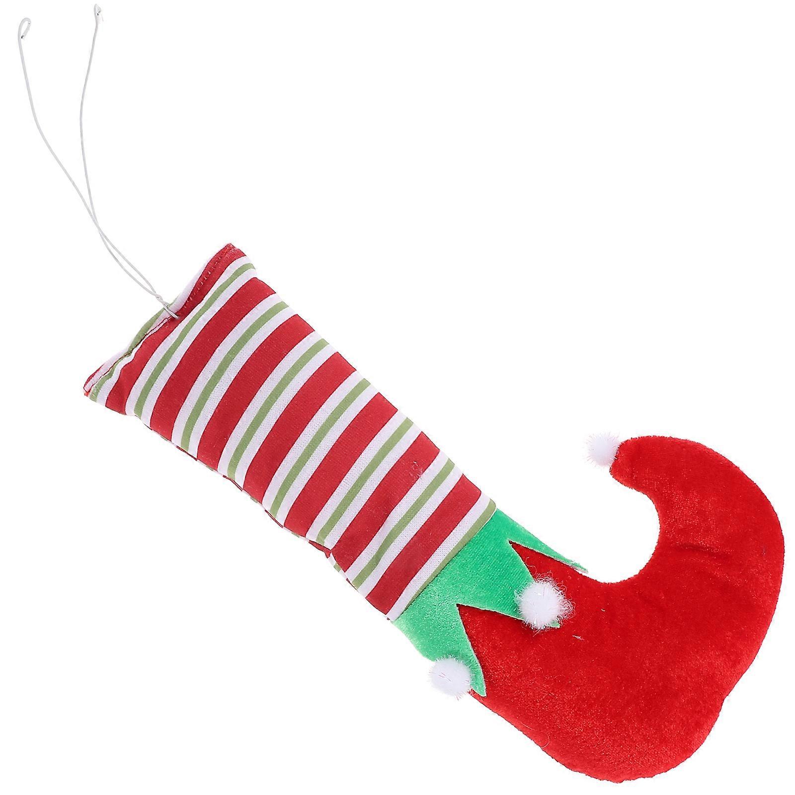 Leg Christmas Tree Decor Hanging Ornament for Xmas Tree 3Pcs Multi Color Plush Polyester