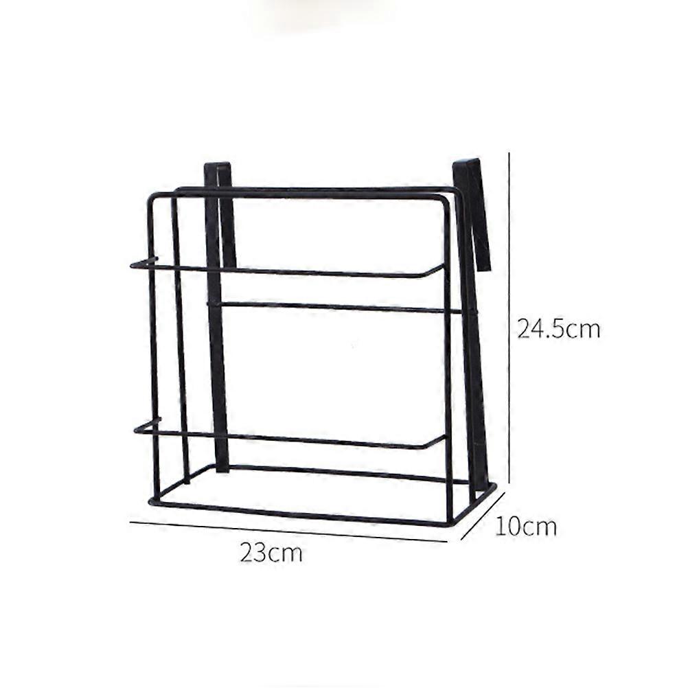 Bathroom Shelves Wall Mounted Iron Rack Chopping Board Holder Space Saving Black 1Pcs