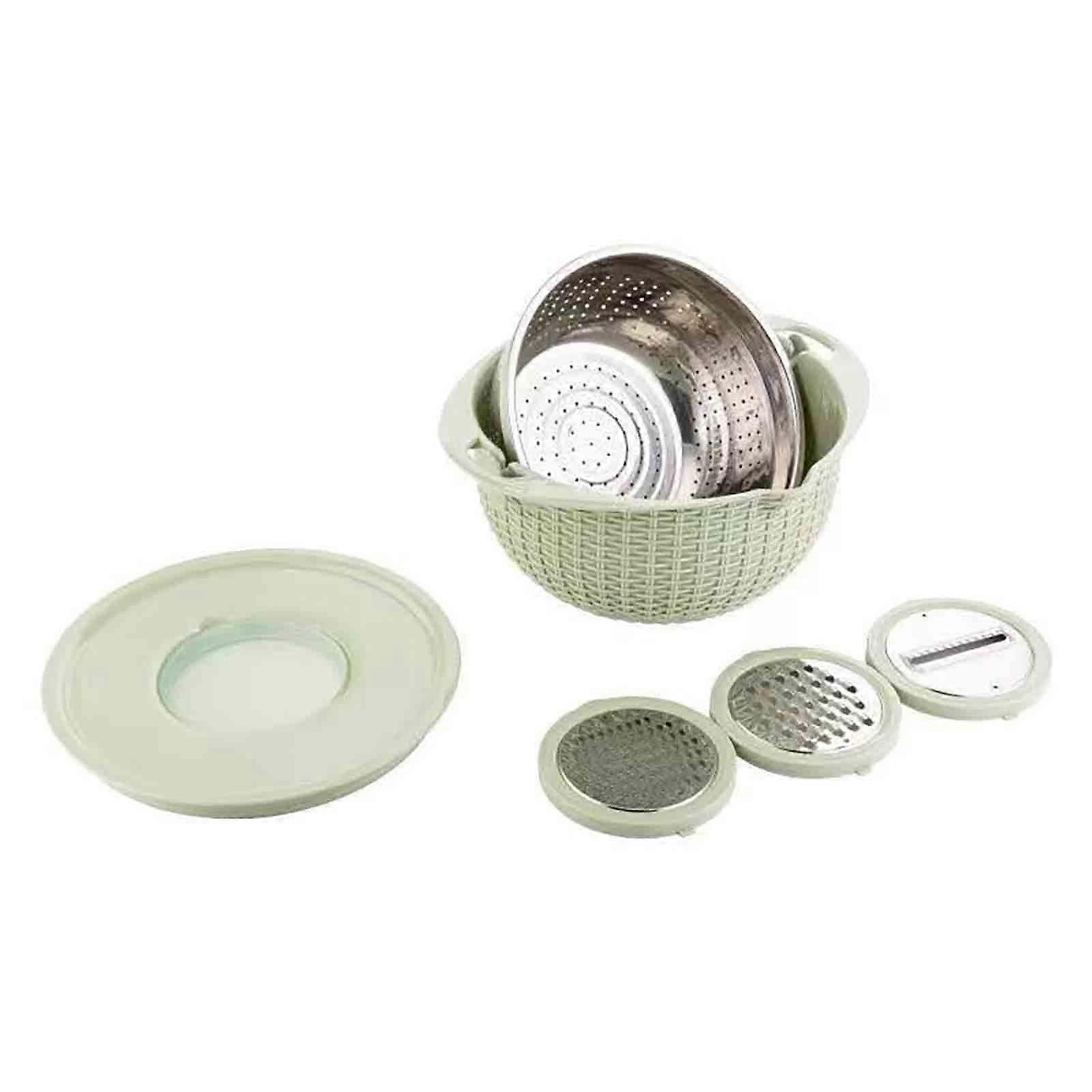 Stainless Steel Rotating Drainage Basket for Cleaning Vegetables, Fruits & Rice - Kitchen Gadgets by ZKCCNUK, Compatible with Standard Sinks