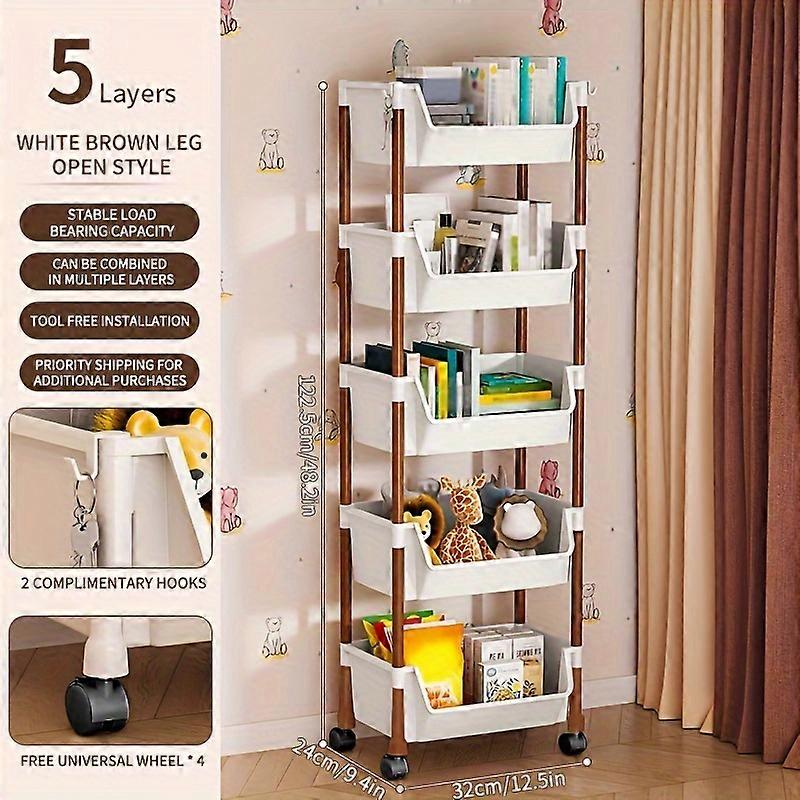 3/4/5 Tier Rolling Plastic Storage Cart - Large Capacity, Multifunction Organizer with Smooth Wheels Sturdy & Versatile