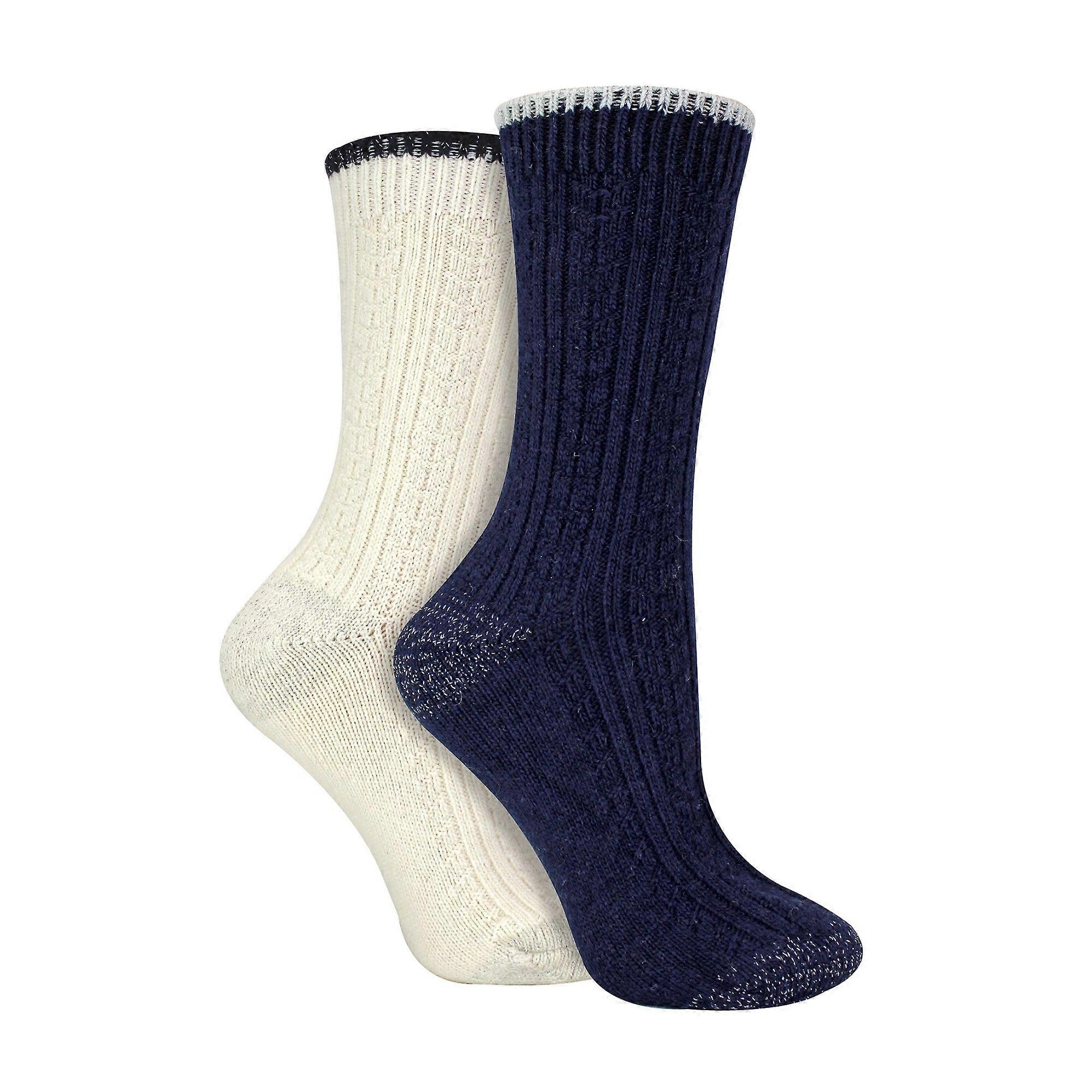 Wildfeet - 2 Pairs Ladies Soft Cashmere Bed Socks