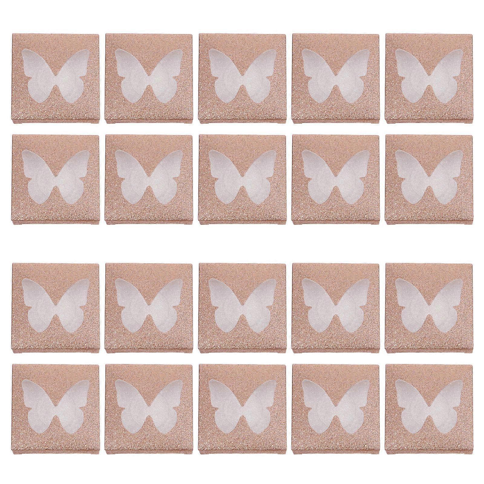 Portable False Eyelash Case for Storage 30Pcs Empty Golden Packaging Boxes