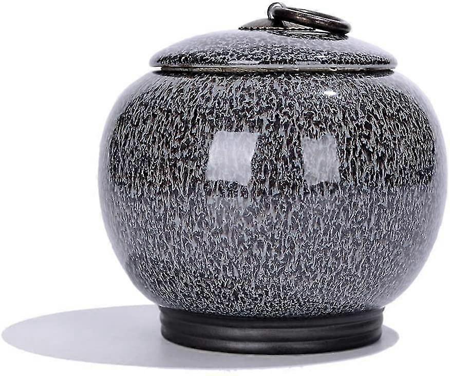 火葬骨壷中型陶磁器大人の人間の記念灰骨壷、灰ペットアッシュ、大人の棺、密閉された陶磁器(色:C)