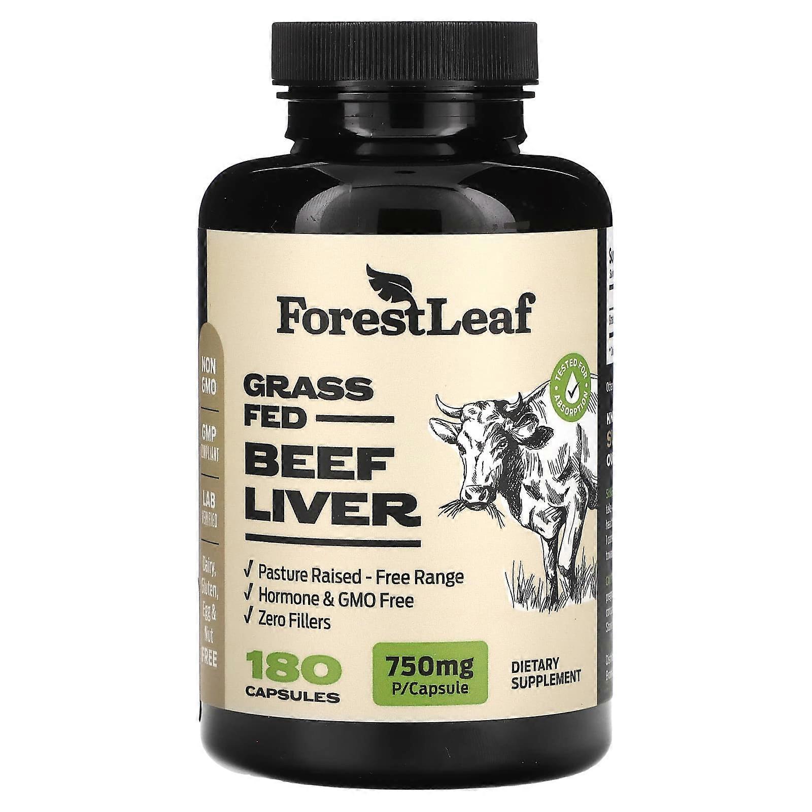 Grass Fed Beef Liver, 750 mg, 180 Capsules