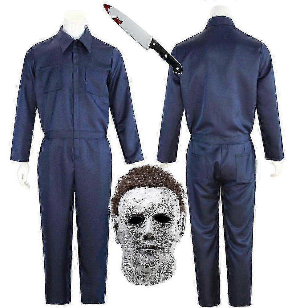Michael Myers Hallowe'en Costume Set with Mask and Jumpsuit for Adults