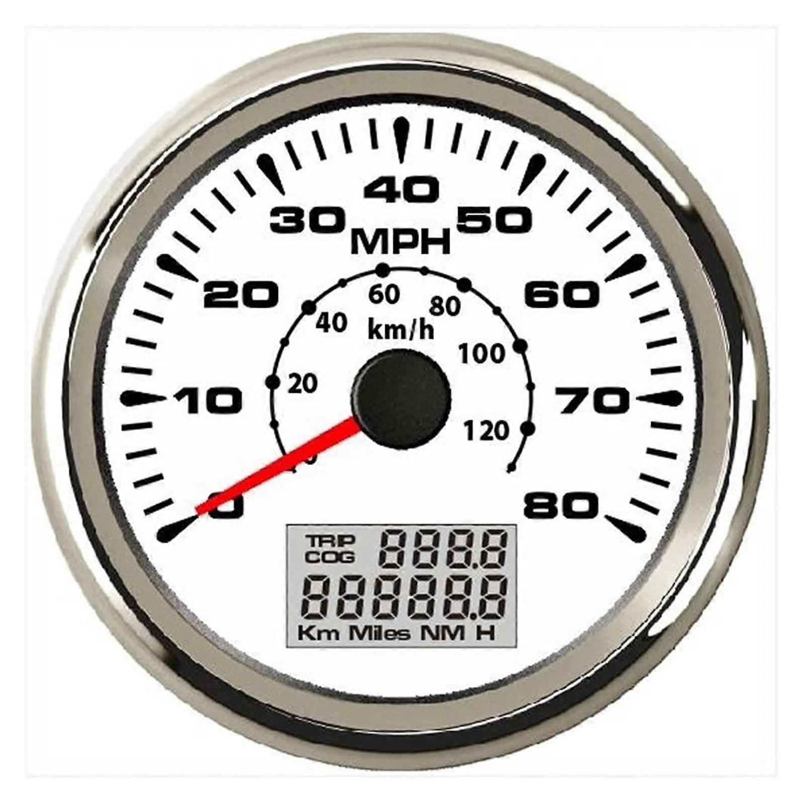 Universal GPS Speedometer Odometer 85mm Display 12V 24V 80 MPH 120 KMH ODO COG Trip