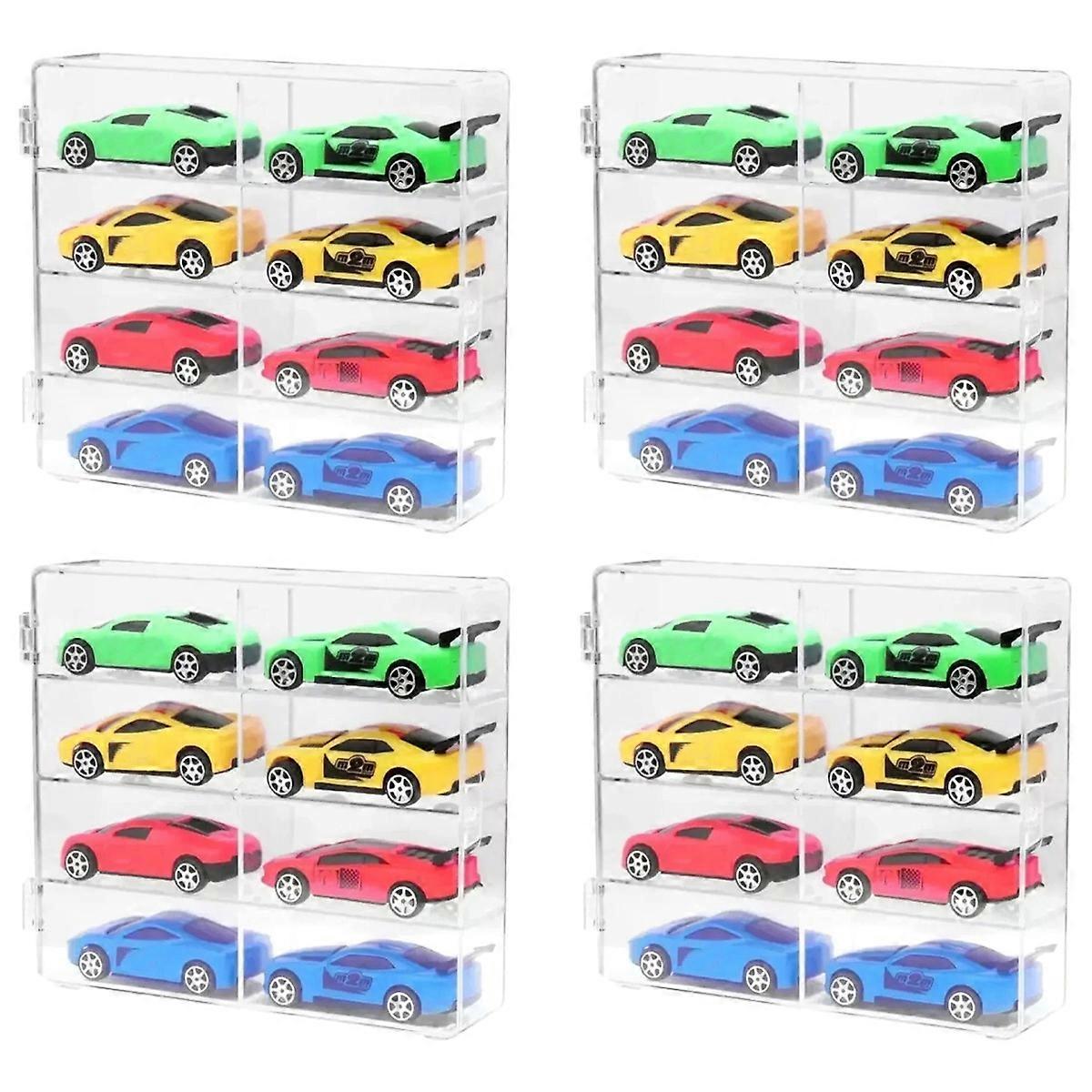 Car Display Box 1:64 for Hot Wheels Car Model Toy 8 Grid Cabinet Rack Dustproof Stackable Car Storage Boxes