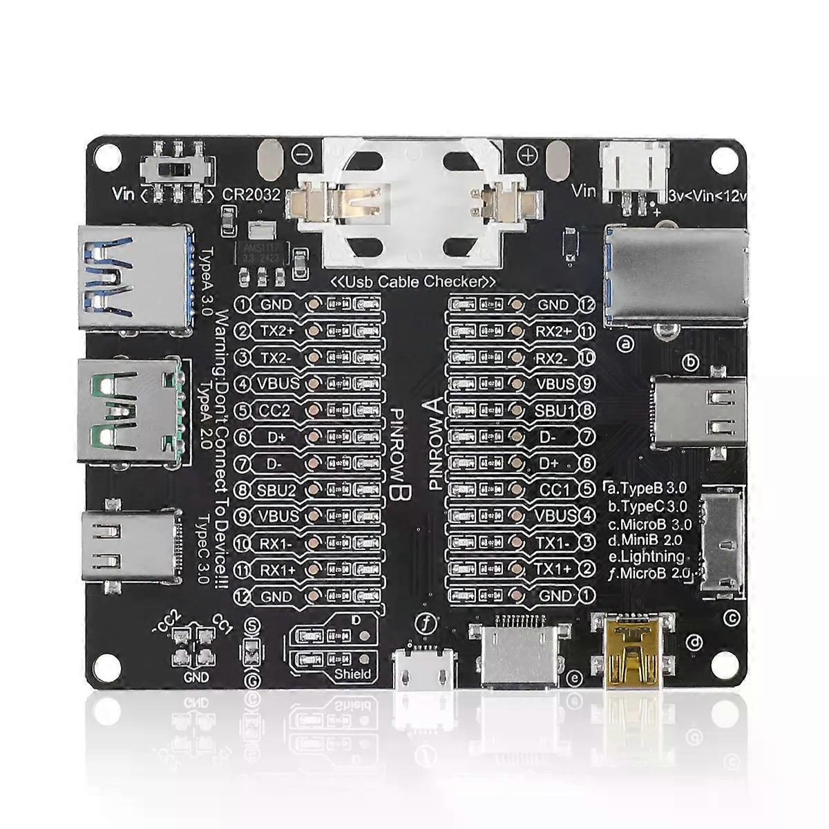 USB Line Tester Small Size Portable Tool For Cable Testing And LED Indicators Will Display Function Without Shell or With Shell