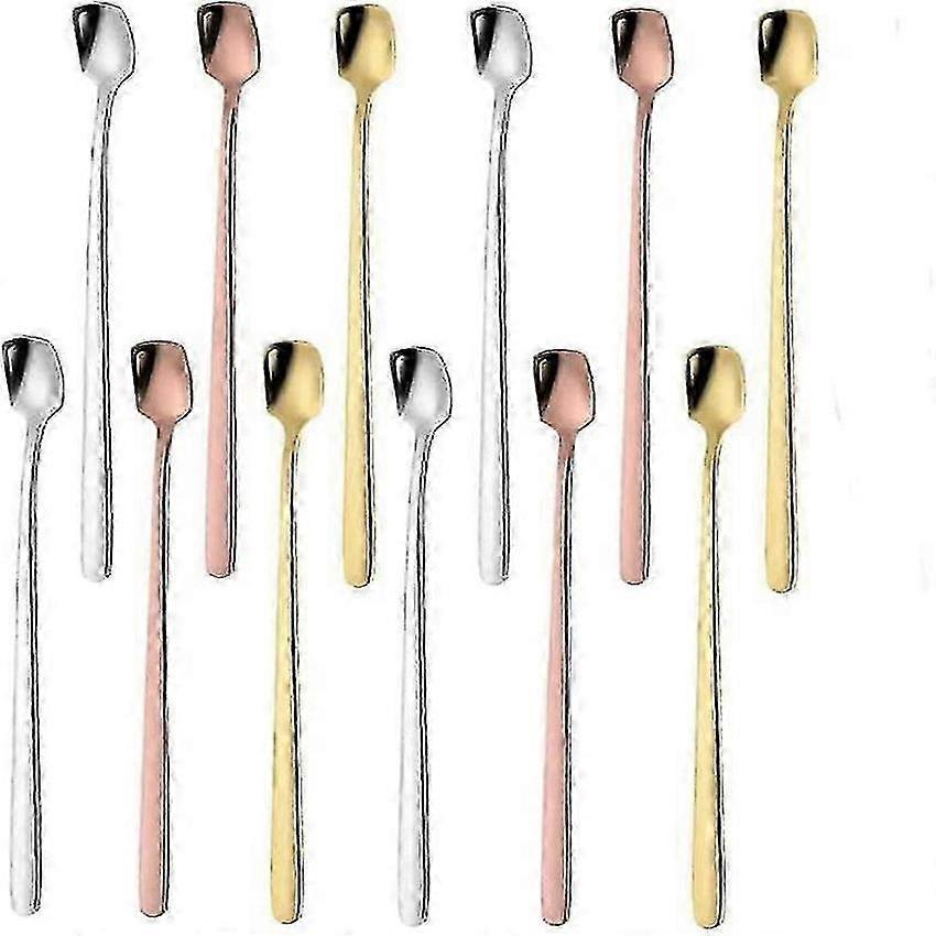 12 Piece 15cm Stainless Steel Small Square Spoon Set