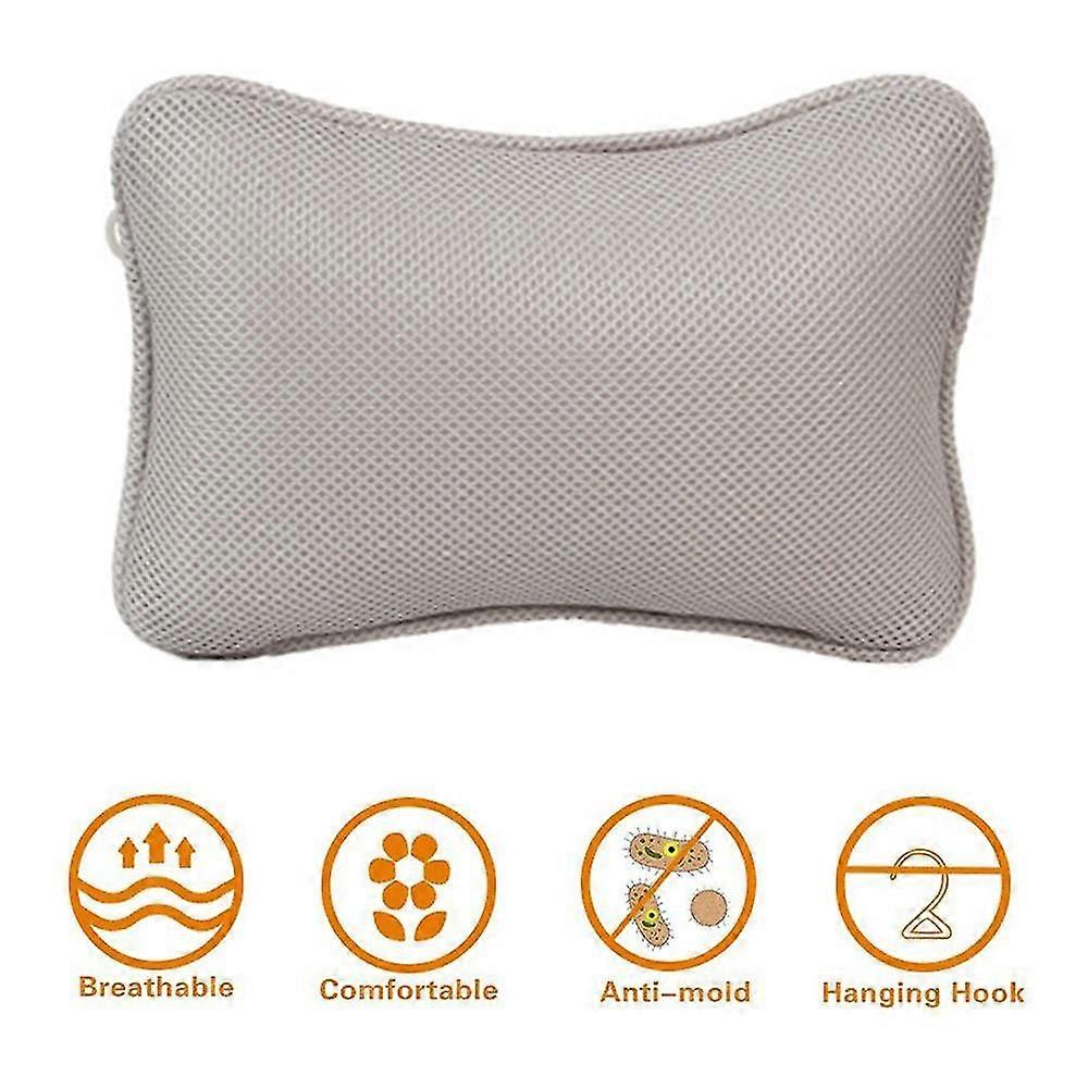 وسادة حمام مع 2 كوب شفط وسادة رقبة مصنوعة من البوليستر تجفيف سريع سهلة التنظيف - الراحة B