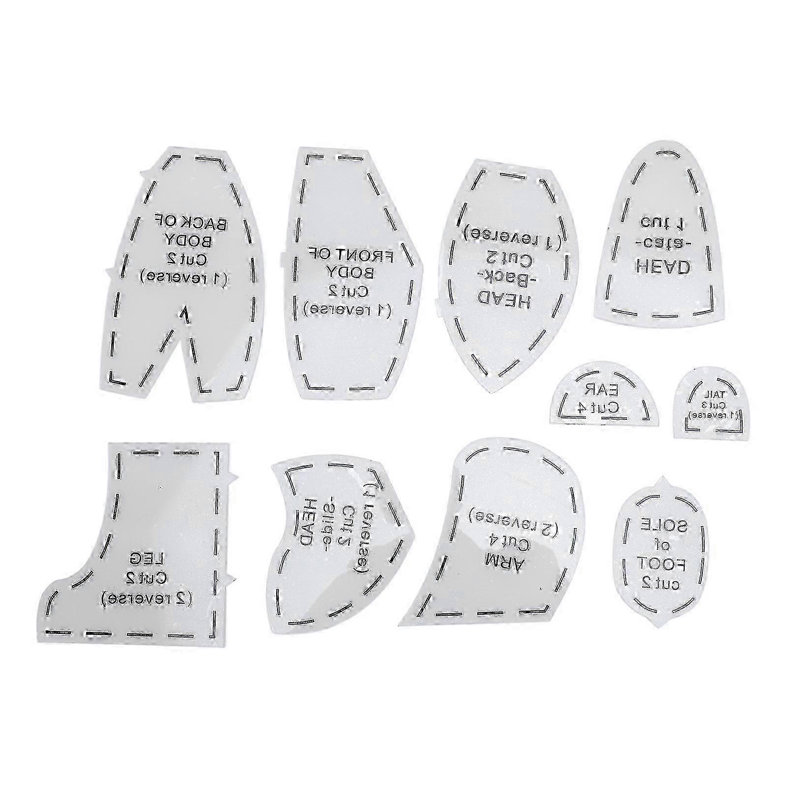 Memory Bear Template Ruler Set - Acrylic Sewing Pattern Template for Toys & Crafts