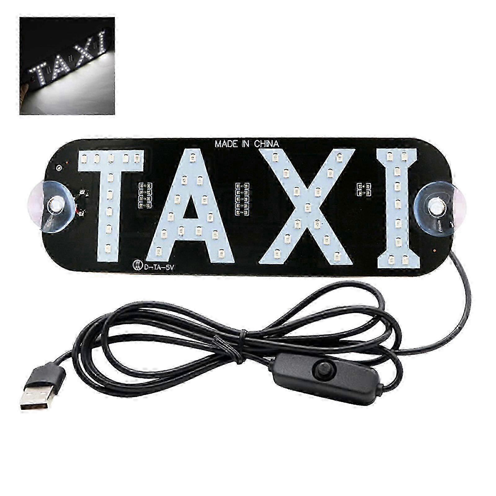 LED Sign Decor,Taxi Flashing Suction on Car Window with USB and On/Offf Switch Taxi Light Lamp Taxi Sign