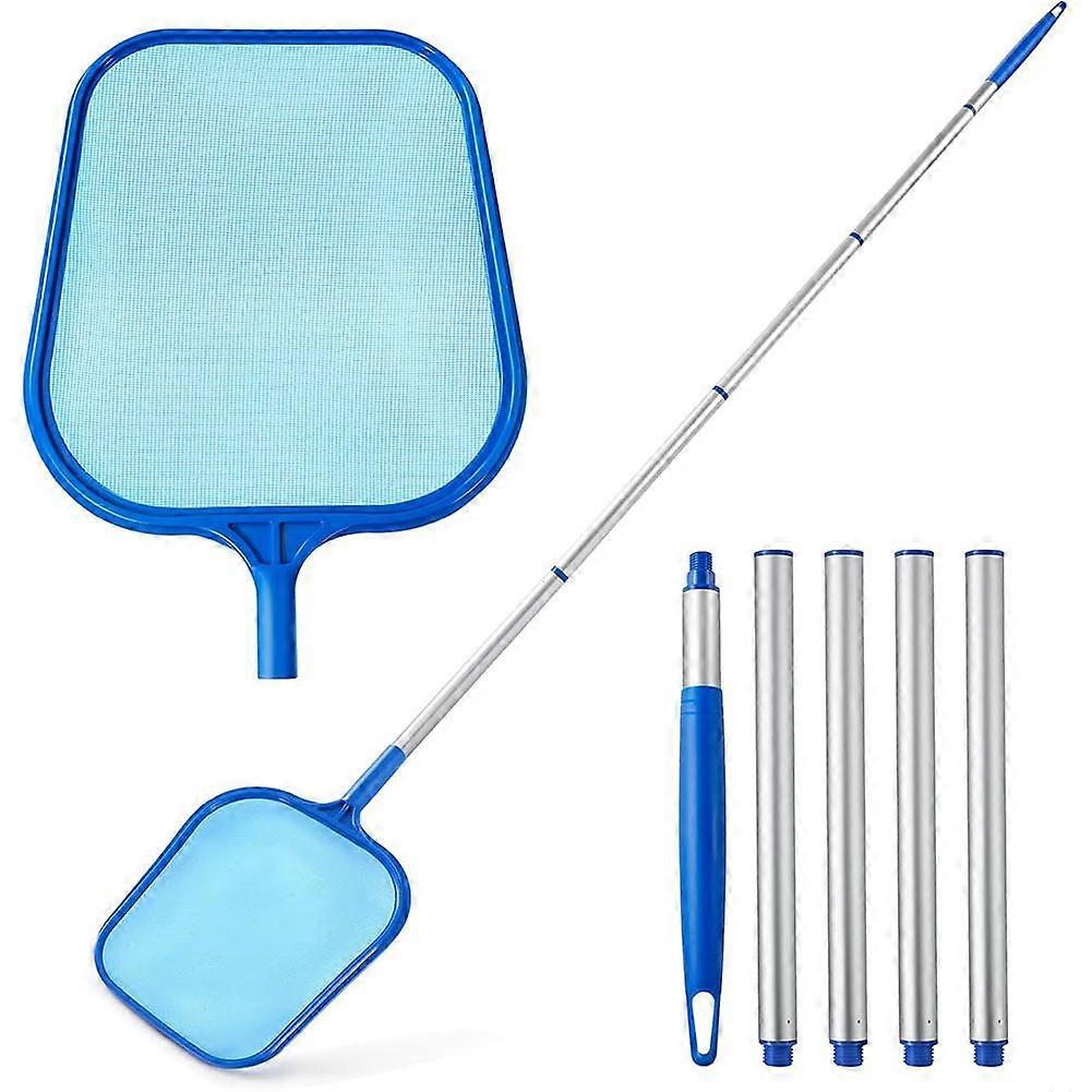 Professional Pool Cleaning Kit with Retractable Handle Multi Functional Brush Net Bag for In Ground Above Ground Pools