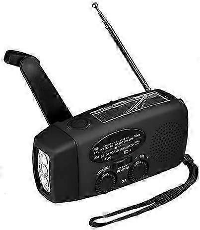 Luxora 5-in-1 Emergency Portable AM FM Radio 1000mAh Powerk Hand Crank Self Powered AM/FM/NOAA Solar Radios with 3 LED Flashlight