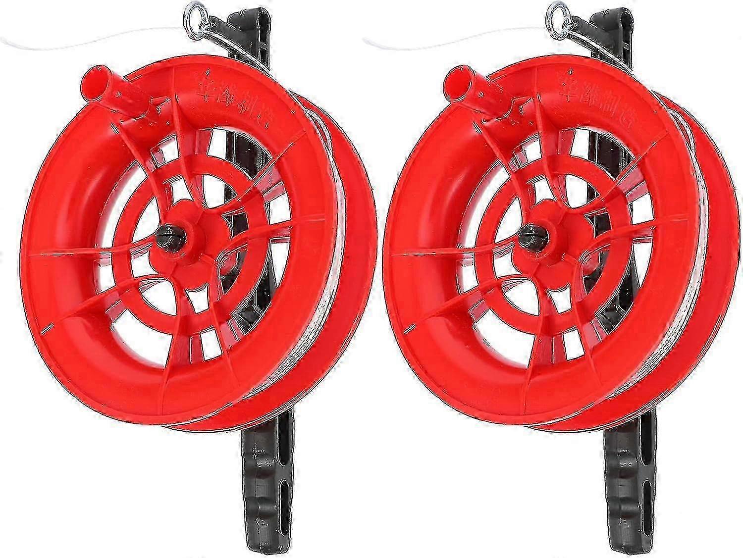 12cm2 Pieces Kite String Reel Winder Kite Line Winder Winder Handle Wheel String Flying Tools With 100m Line Outdoor Kite Accessories Red
