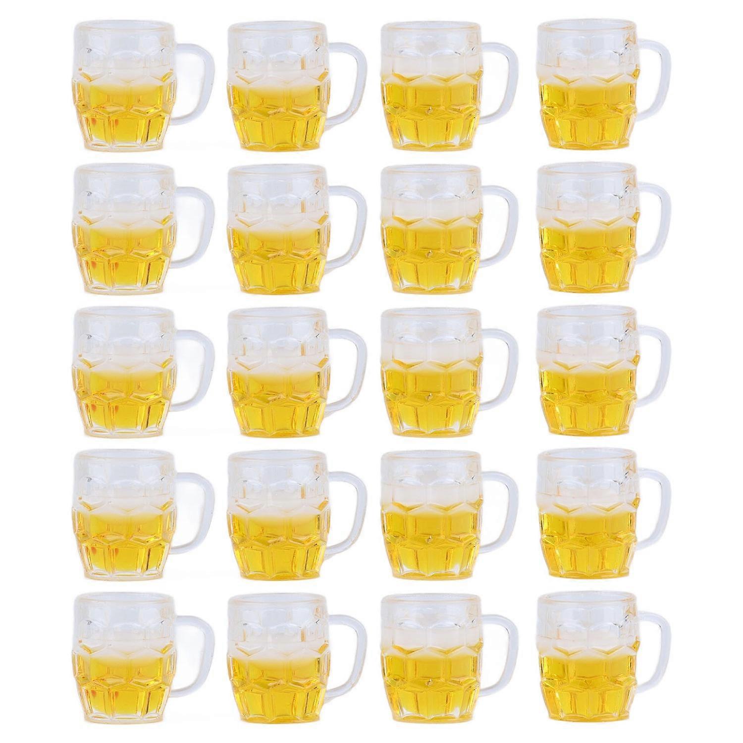 20 Pcs Mini Beer Cups Model Simulation Beer Mugs Model for Mini DIY Crafts Accessories