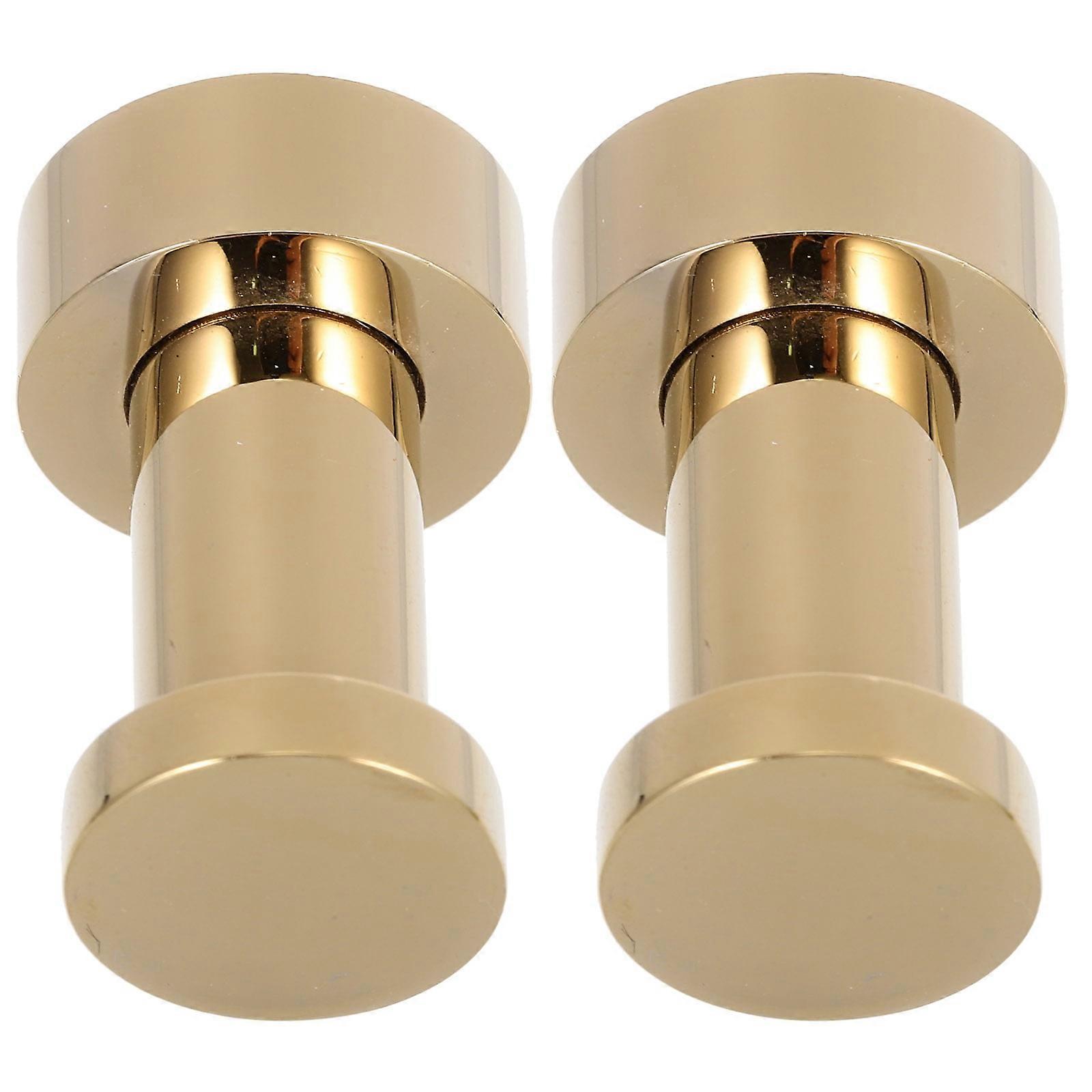 Guangmc 2pcs Round Towel Hooks Brass Robe Coat Wall Mounted Hanger Rack