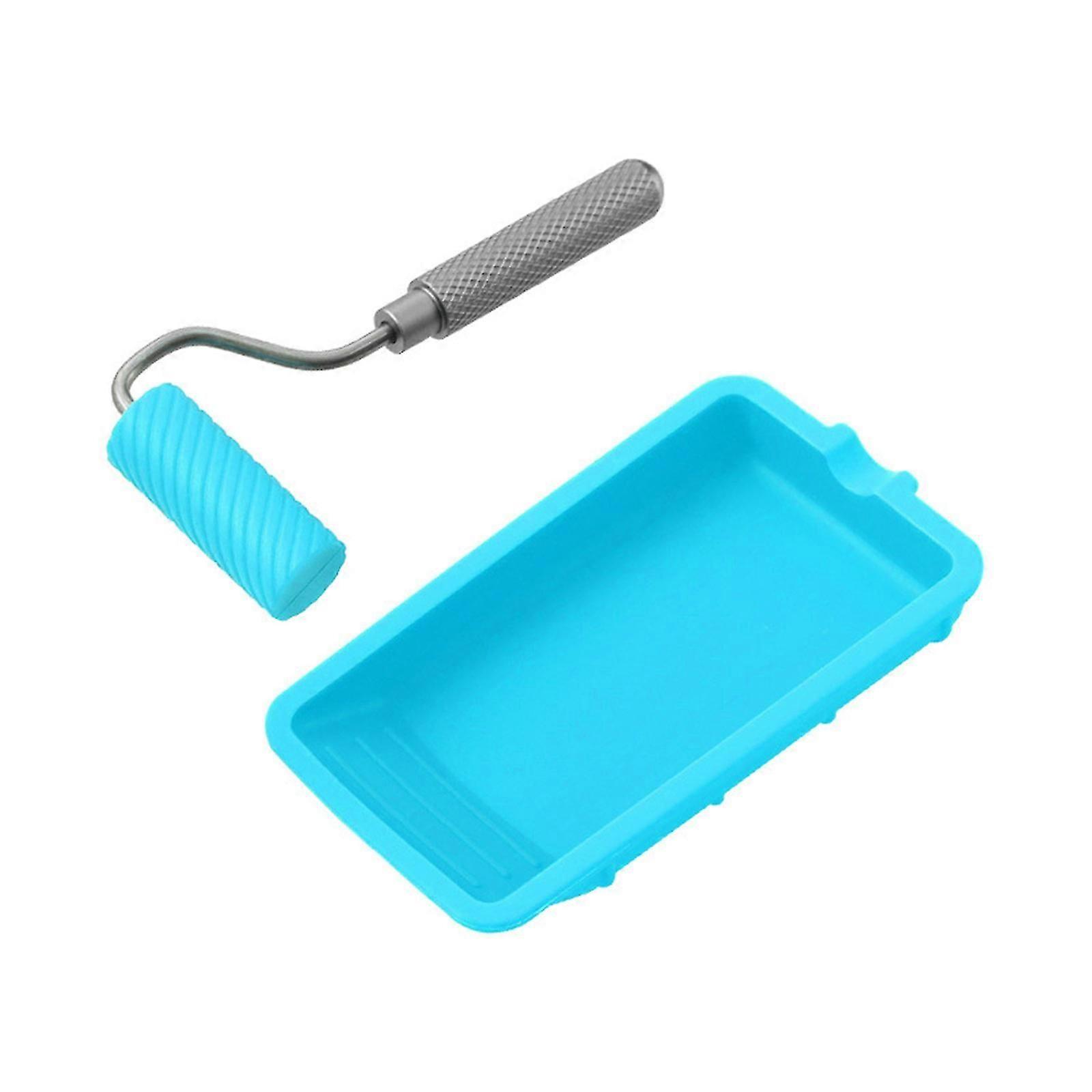 Reusable Silicone Crafting Roller With Tray For Large Surfaces Craft Projects Even Adhesive Application Aluminum Handle Cs