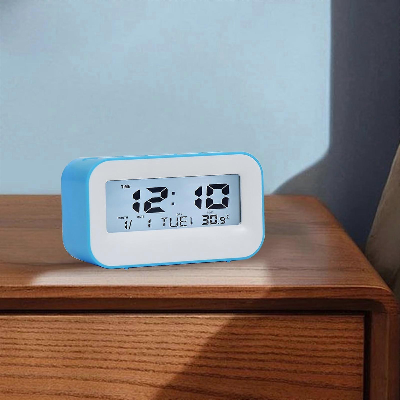 Slmotuae Display Alarm Clock: Wake-up Clock with White Backlight and Perpetual Calendar