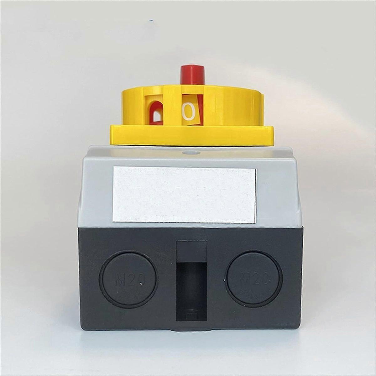 Isolator Switch Locking Fixed Padlock Rotary with Waterproof Enclosure 32A 3Phases 2 Positions On-Of