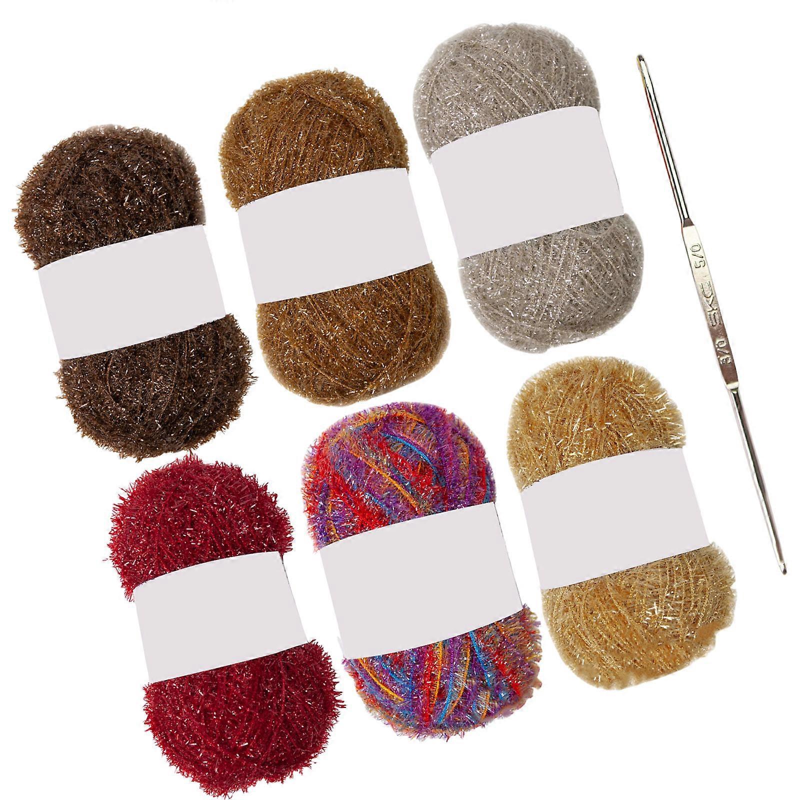 120 jaardia Scrubby Lanka Kimalteleva neulelanka virkkaamiseen Tiskirättit Polyesterilanka 1,76 unssia 120 jaardia kukin vyyhti Retro punertavanruskea