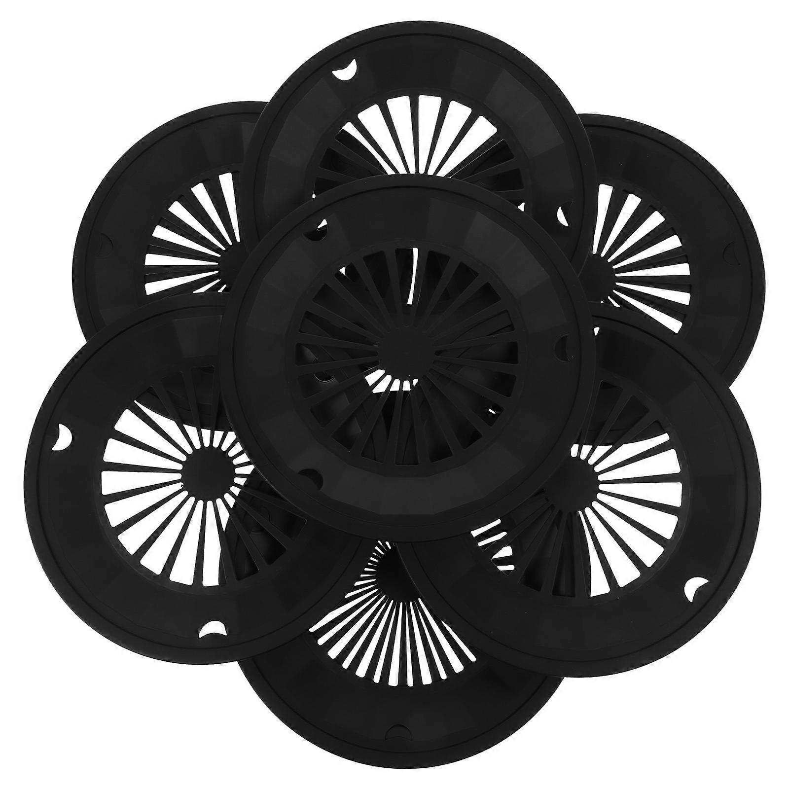 Plastic Draining Tray Round Plate for Kitchen Use 10Pcs Pack Black