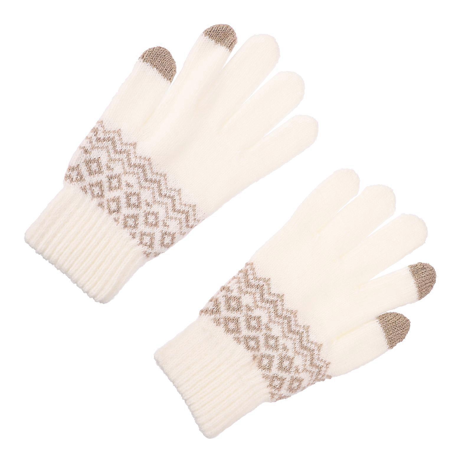 Touchscreen Gloves Thickened Winter Gloves for Adults 1Pair Warm Knitted