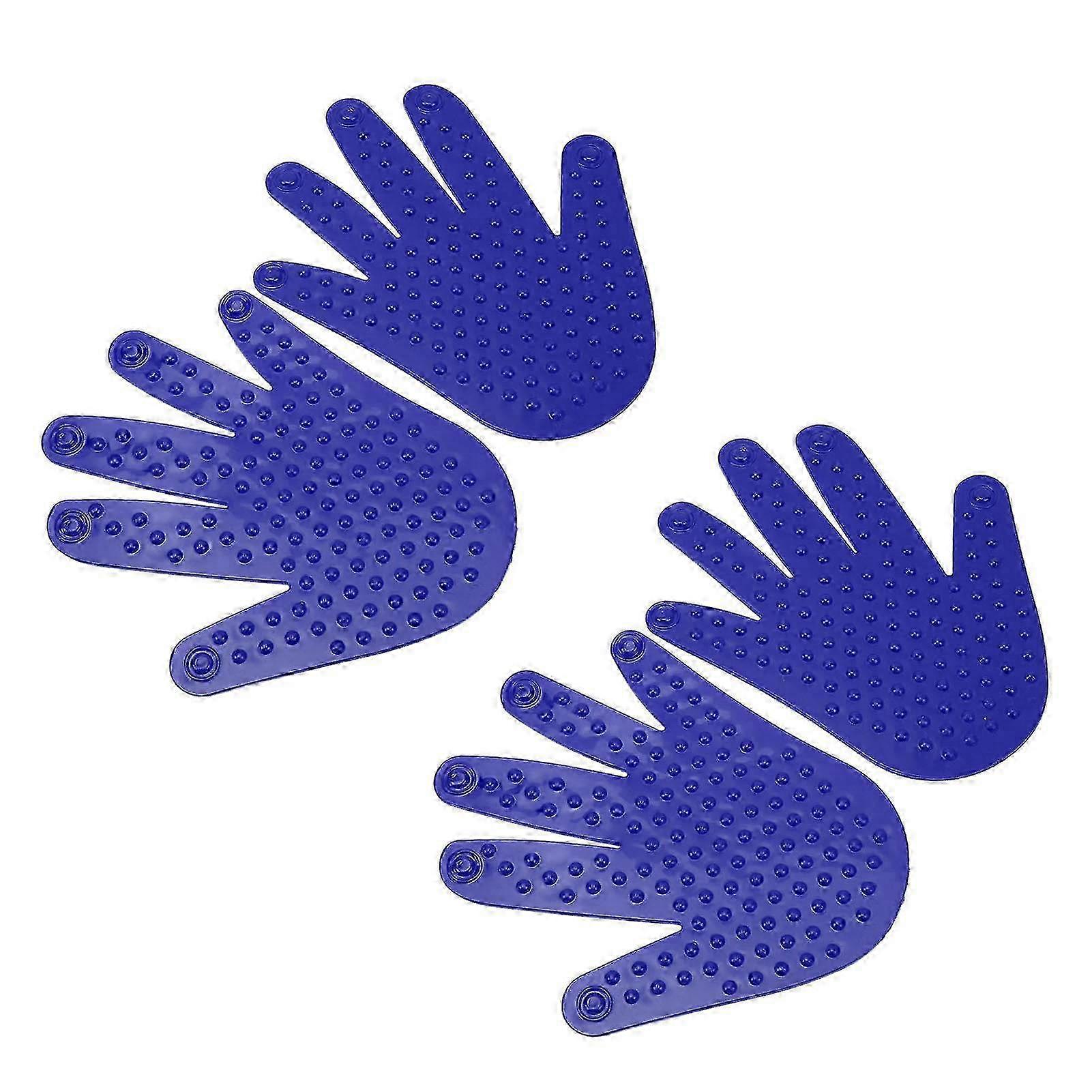 2 Pairs Hand Shape Markers Non Slip Palm Spot Marker Children Coordination Training Handprint Sheets Blue