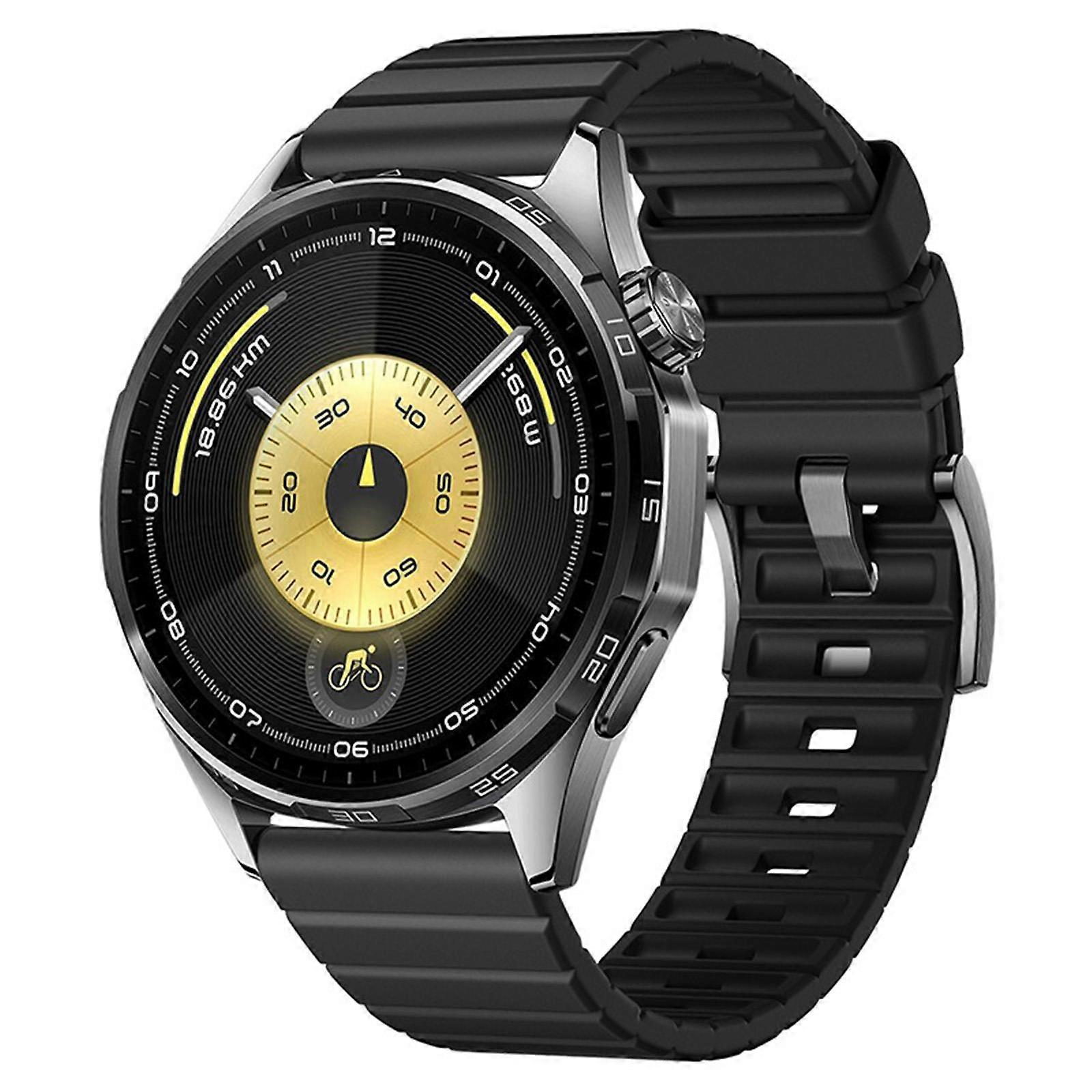 Staircase Texture Solid Color Fluororubber Watch Band 22mm