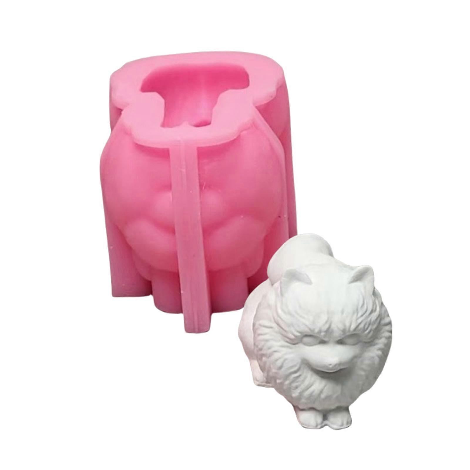 3D Dog Animal Figurine Silicone Molds Epoxy Resin Silicone Molds for Candle Soap Making Chocolate Fondant Silicone Molds Multicolor