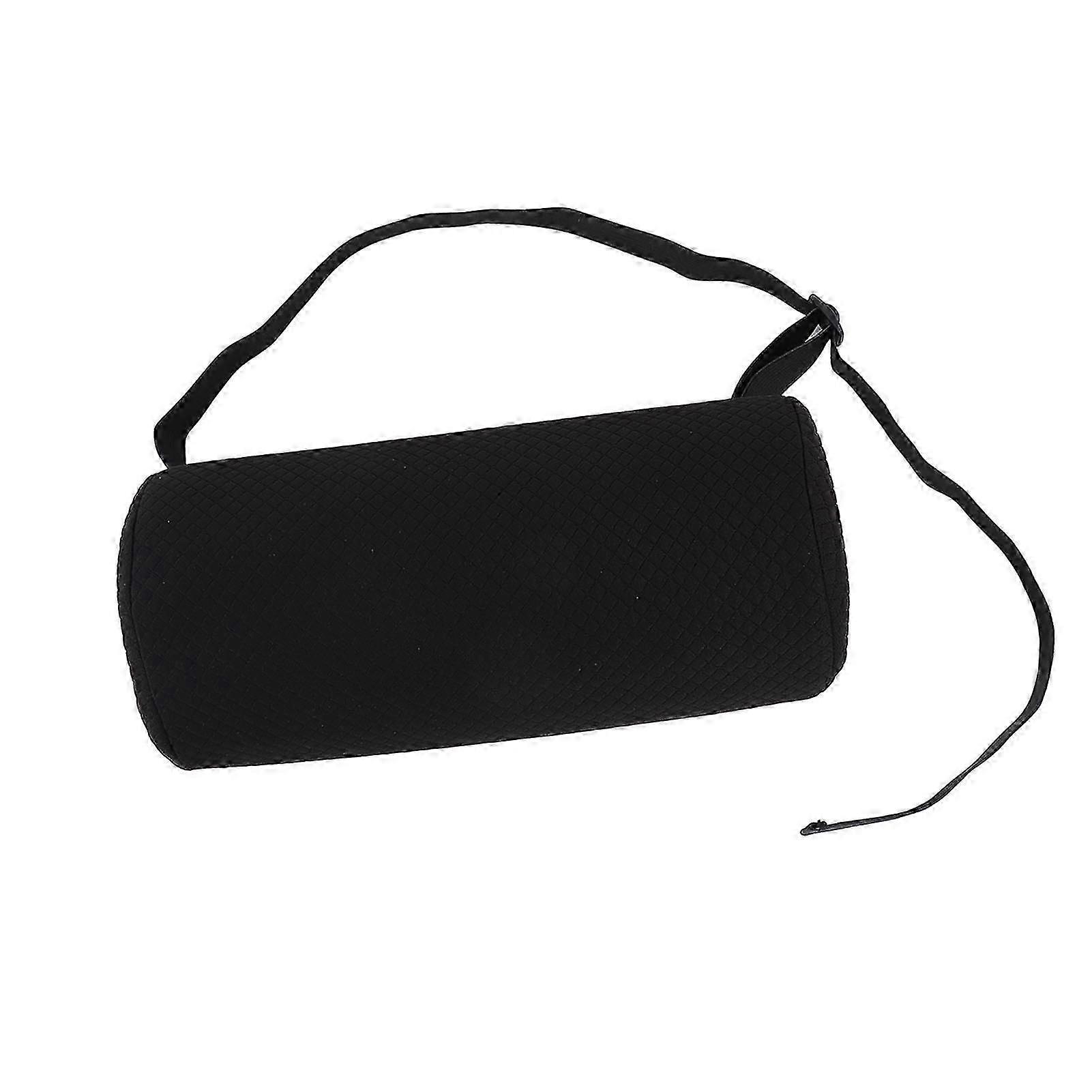 Orthopedic Lumbar Support Pillow - Memory Foam Cylinder Design Black