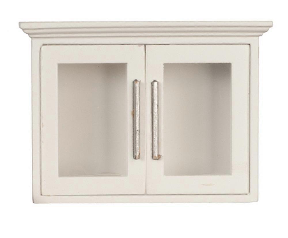 Dockor Hus Vit Trä Vägg Skåp Display Enhet Miniatyr Köksmöbler