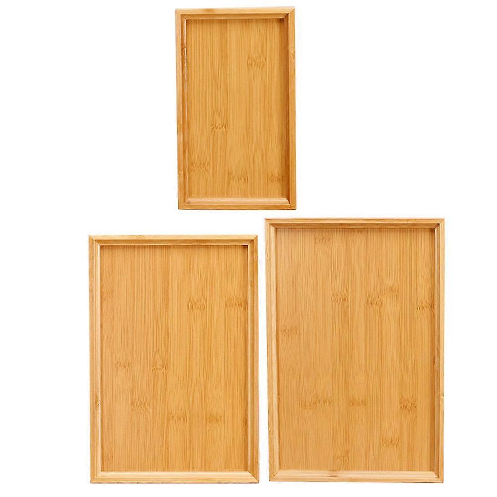 Bamboo Tray 3Pcs Vanity Tray for Bathroom Counter Storage