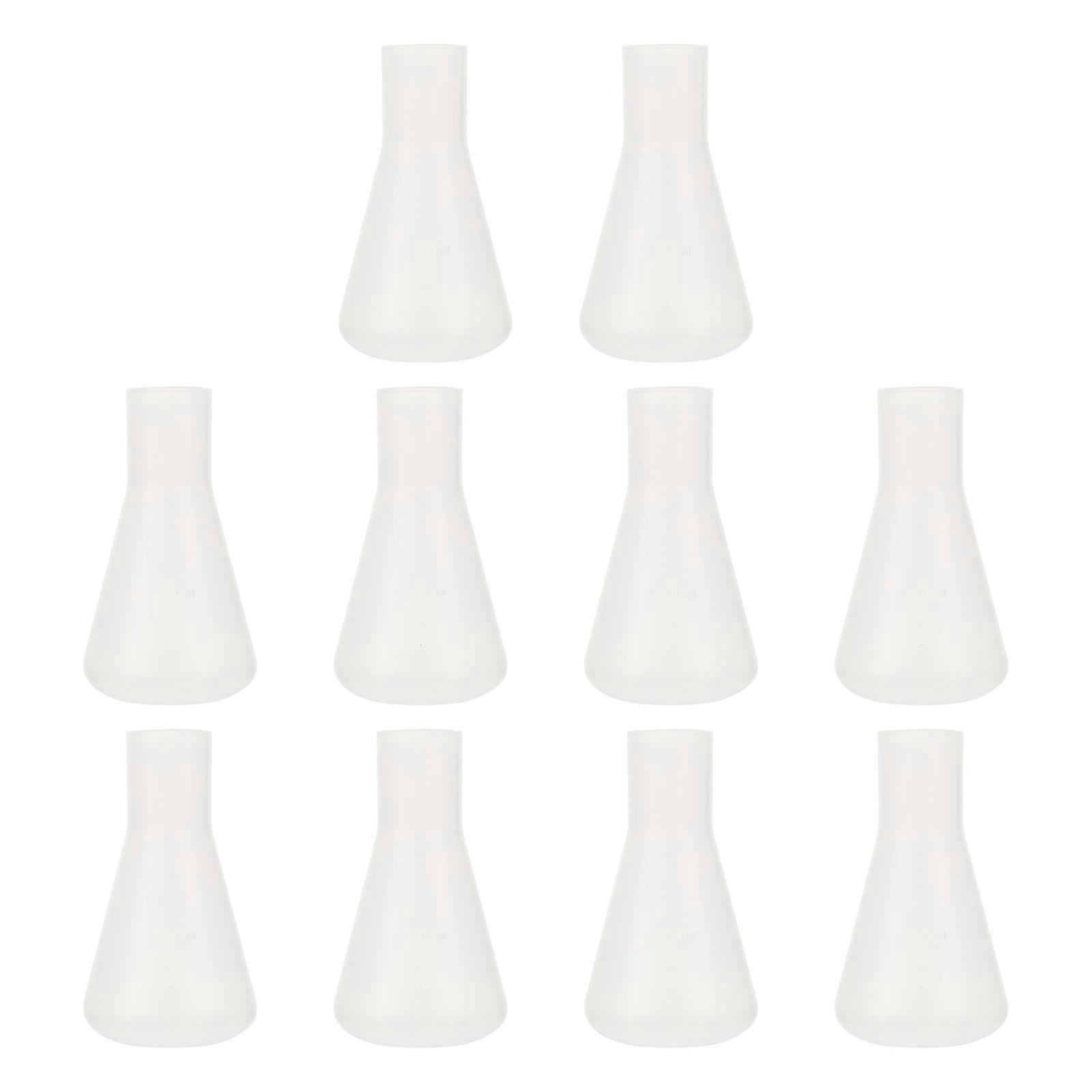 10pcs Plastic Erlenmeyer Flask Laboratory Experimental Flask Scale Conical Flask