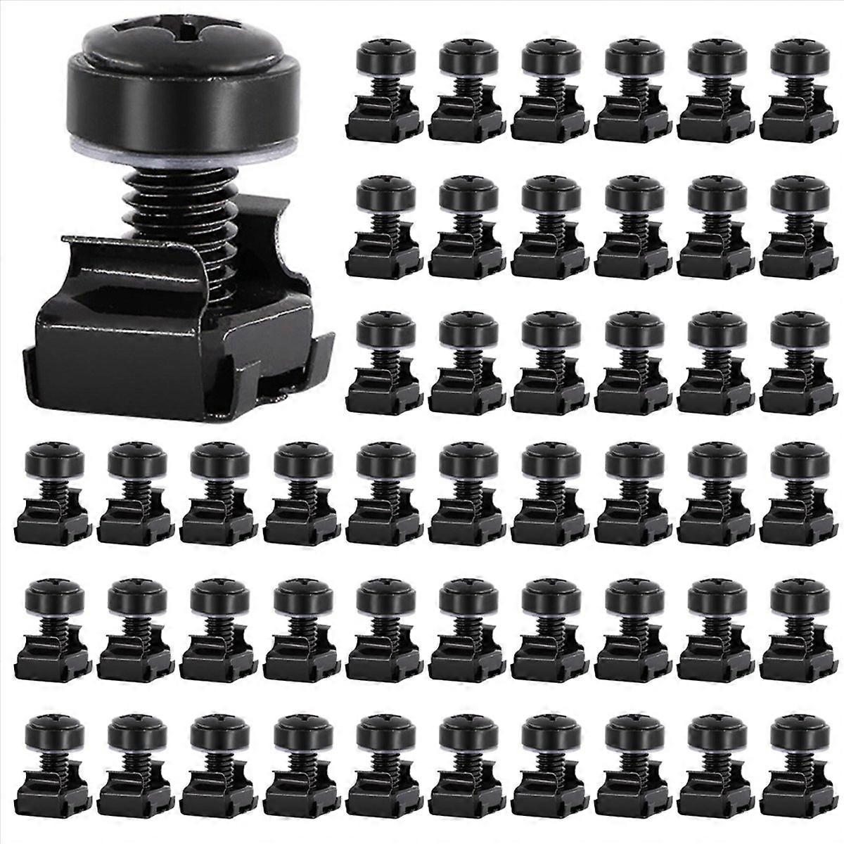 100Pc M6x16mm Computer Rack Mount Cage Screws and Nuts & Washers for Rack Mount Server Cabinet,Rack