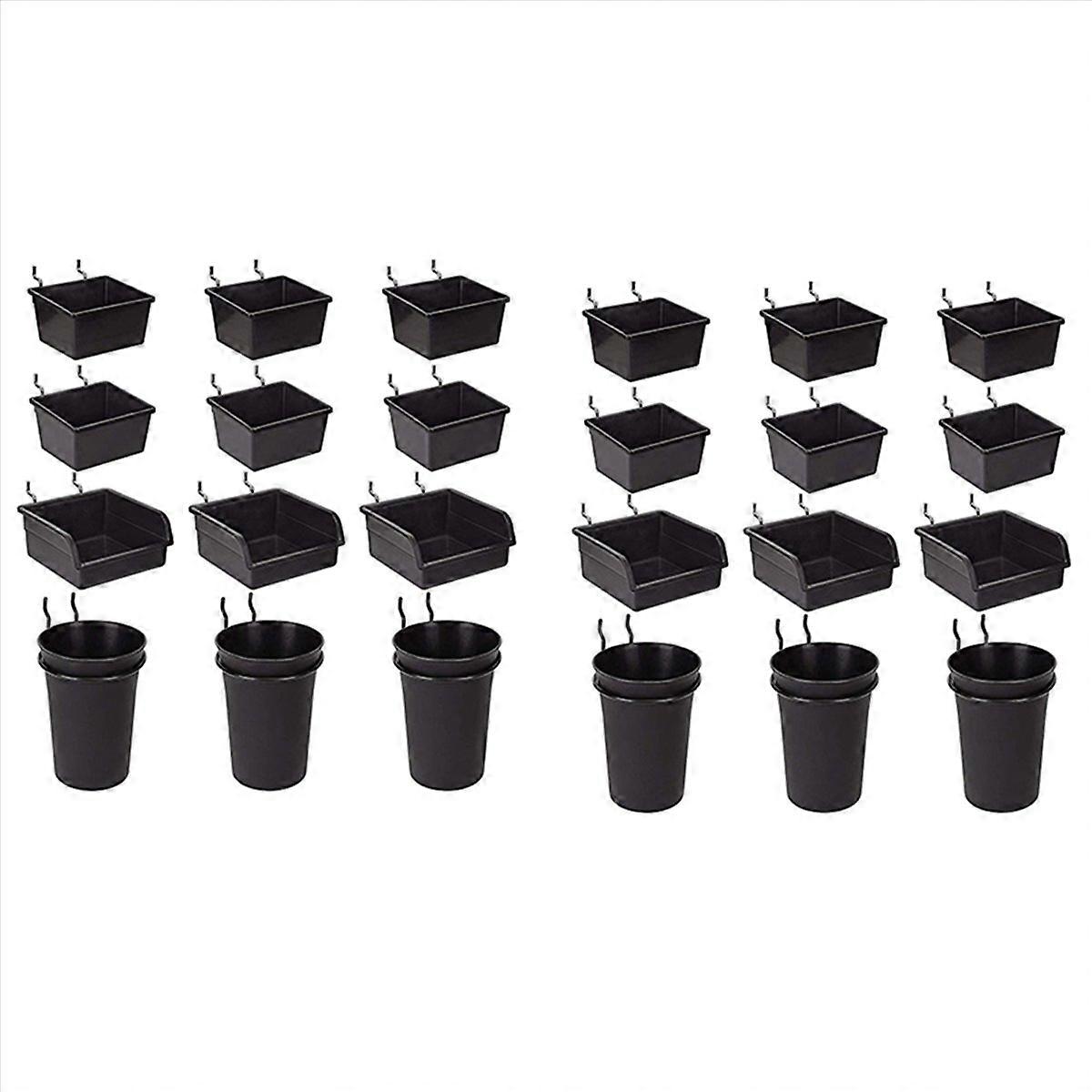 Pegboard Bins Peg Board Cups with Hooks & Loops 24 Pack,Assortment Organizer Accessory,Tools Storage