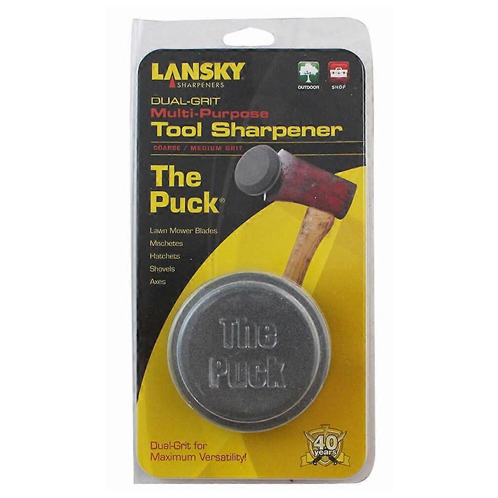 Official Lansky The Puck dual grit sharpener grinding stone for blades/Axe/mower