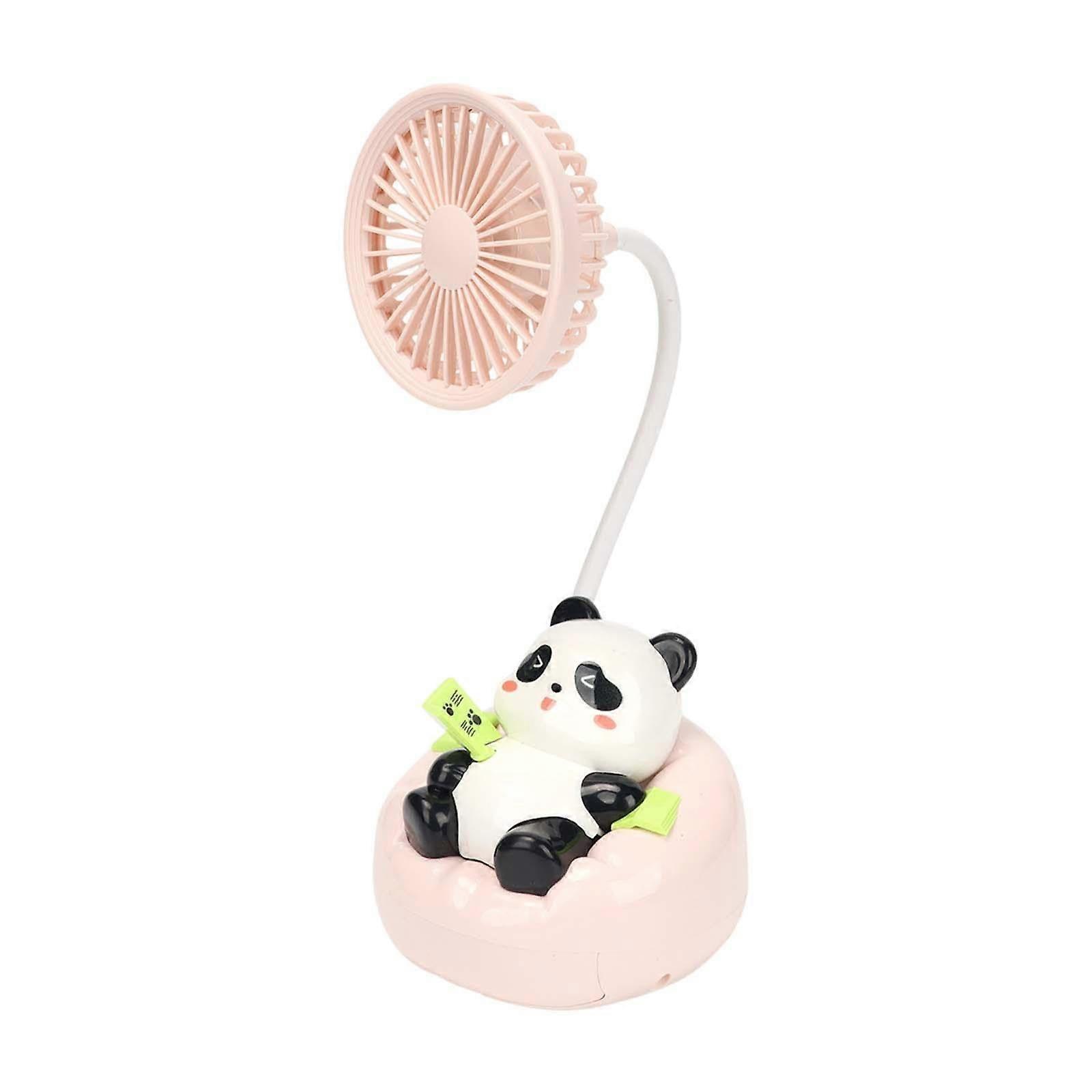 Portable Desk Fan with 3 Speeds, Rotating Cooling, Phone Holder for Home Office Travel, Pink