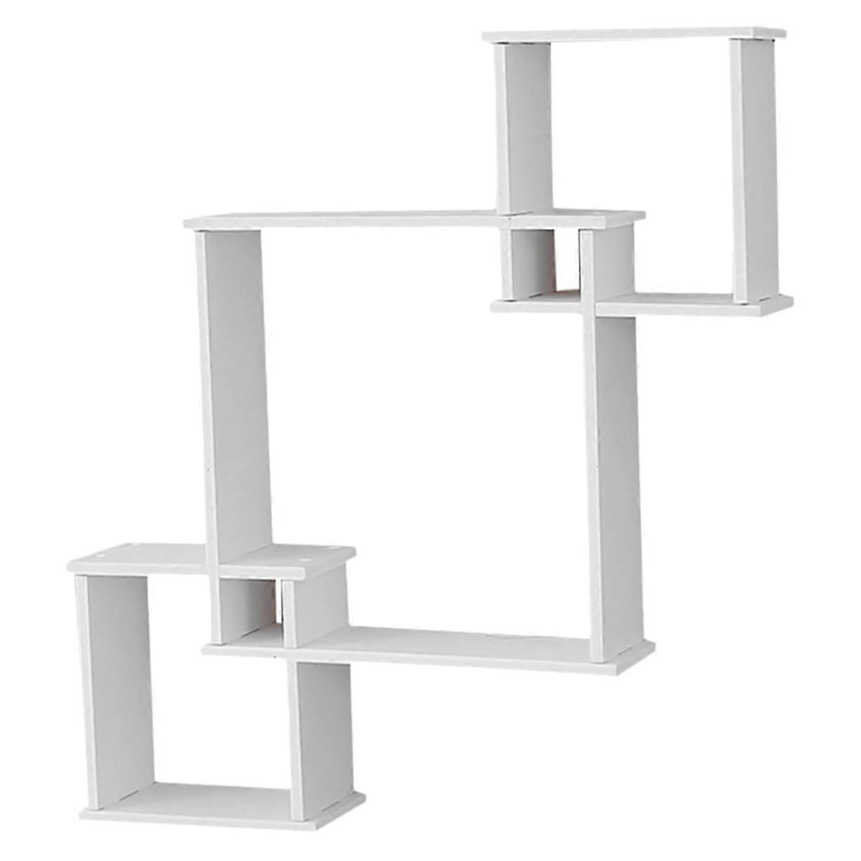 Wall Mounted Storage Shelf with Multiple Compartments for Living Room Decor and Plant Display