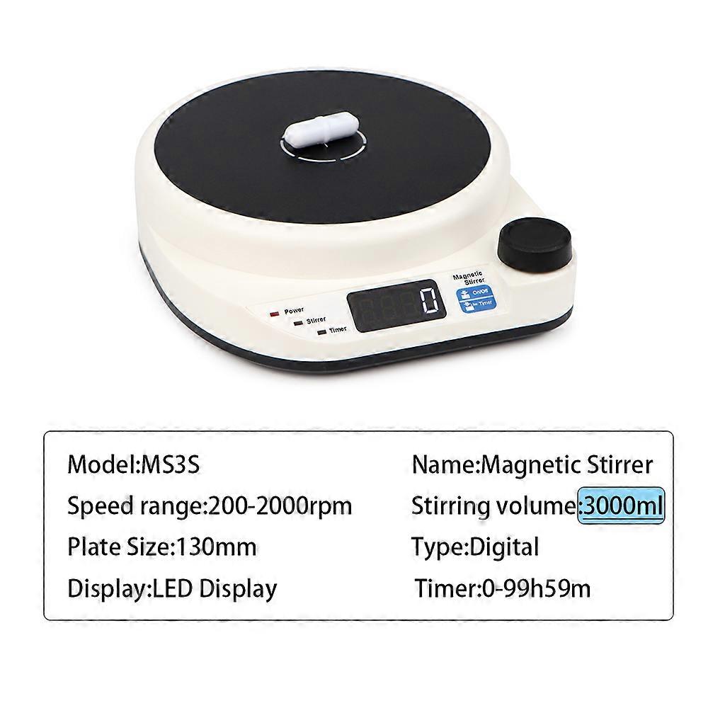 New Mini Magnetic Stirrer 2000rpm Knob Speed Control Stir Mixer Brushless Motor 3L 5L Portable Mixing Machine for Laboratory