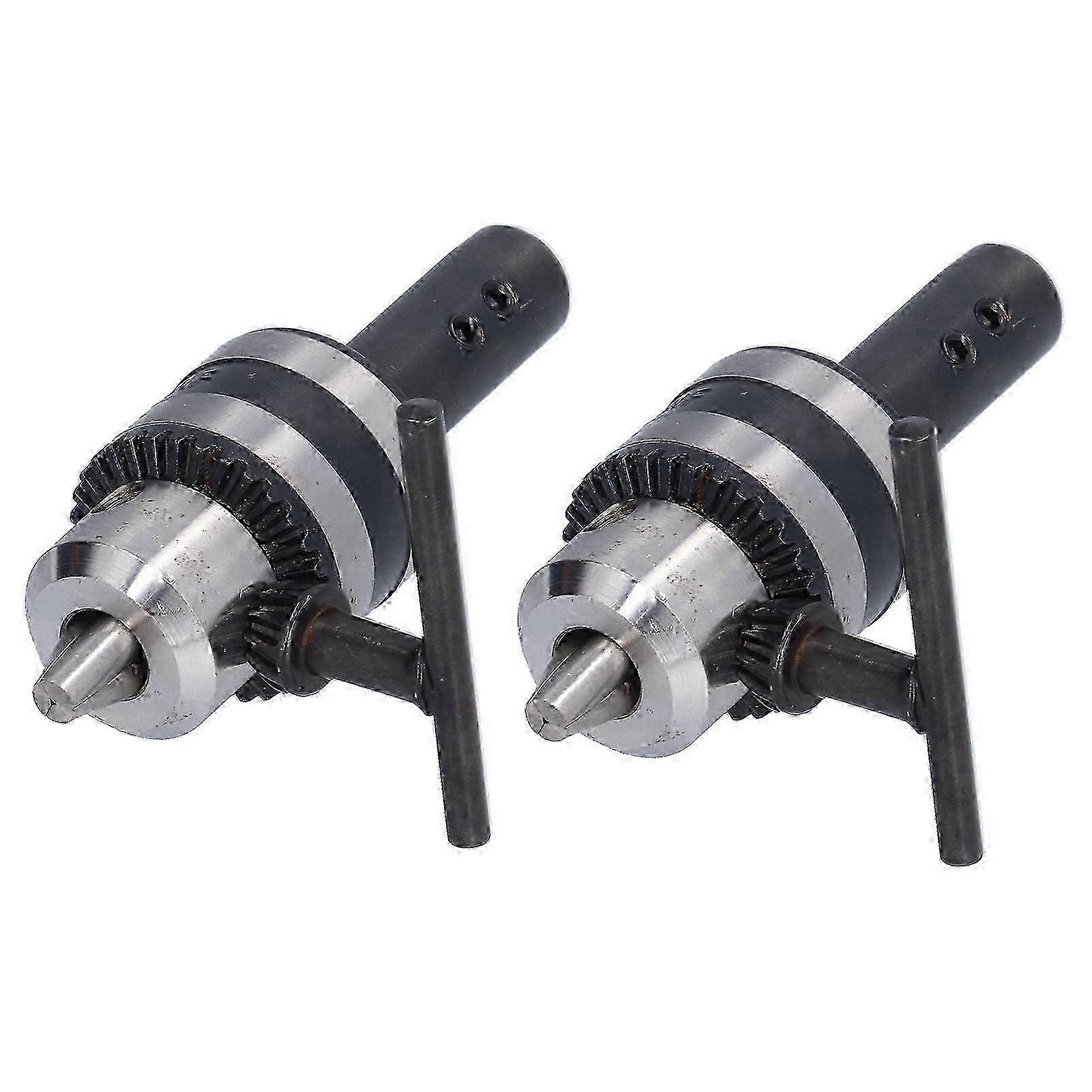 x 2 Sets Drill Chuck Key Wrench 3 Jaw Converter Tool with 1/2in Round Shank 1‑10mm Clamping Range