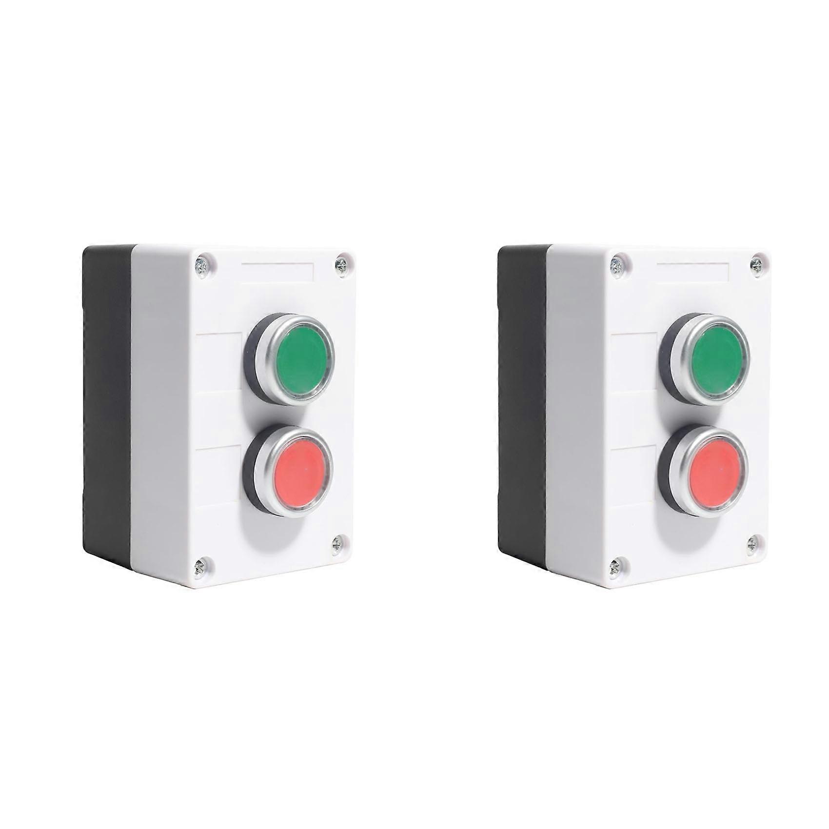 2X Rain Proof Up-Down Switch Control Station, Momentary Push Button Station Red Green Sign Pushbutton Switches