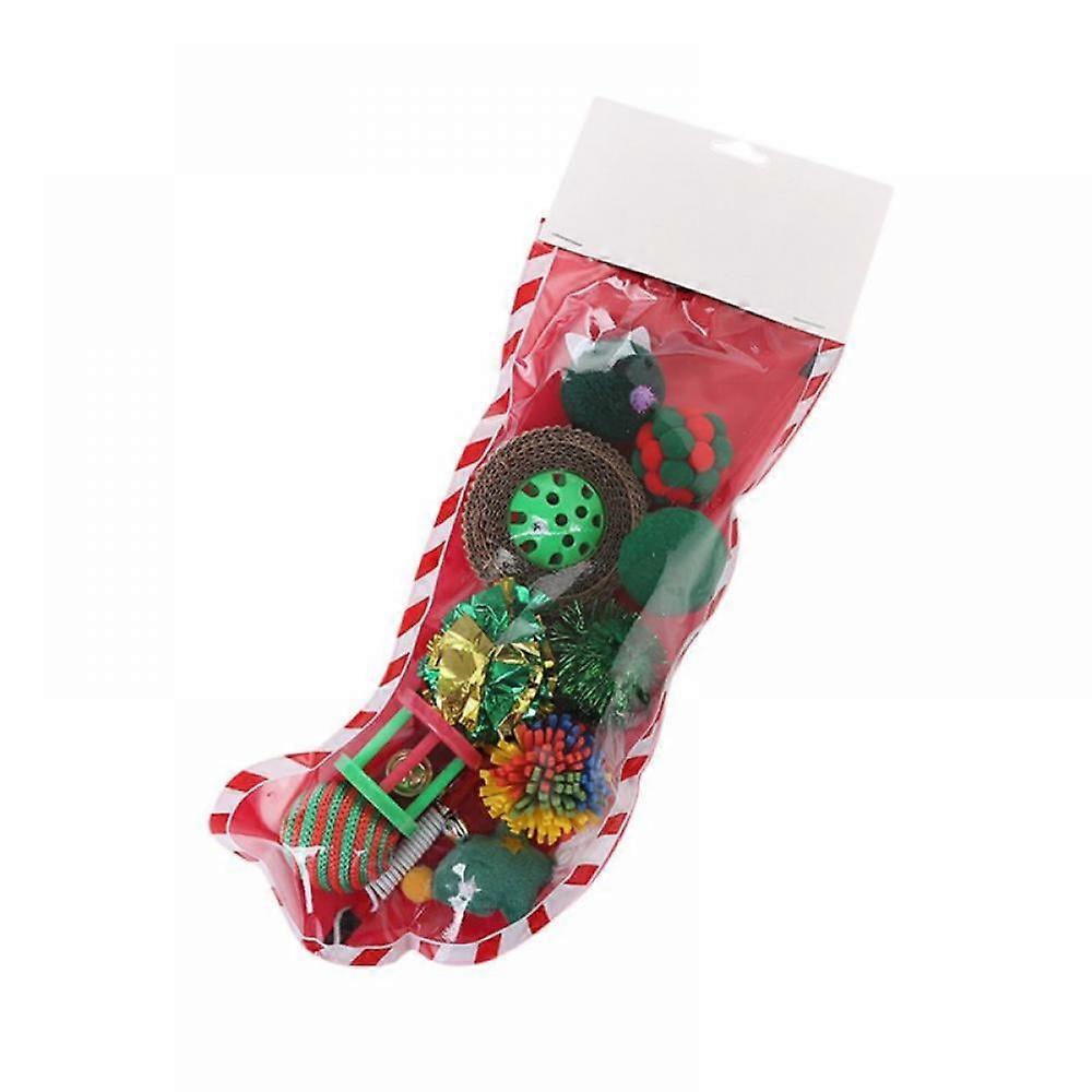 Orchip Premium Dog Christmas Stocking Set, with Cat Toys Assorted Squeaky Toys of Dog Boot Toy and Bone, Knotted Rope Toy