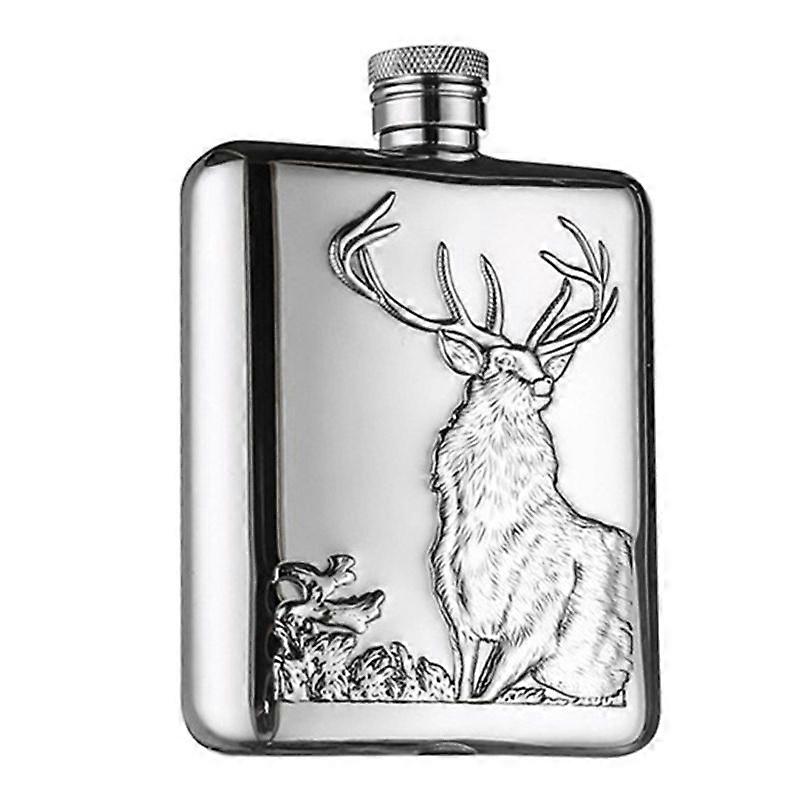  Stainless Steel Wine Flask Hip Flask 6 Oz Deer Pattern