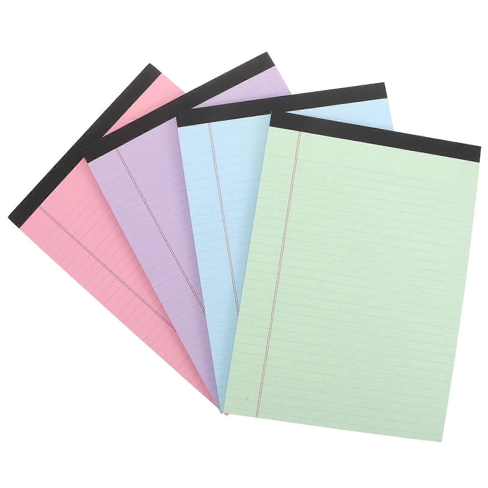 Assorted Color Legal Pads Paper Notepad for Writing Use 4Pcs Office Notebooks