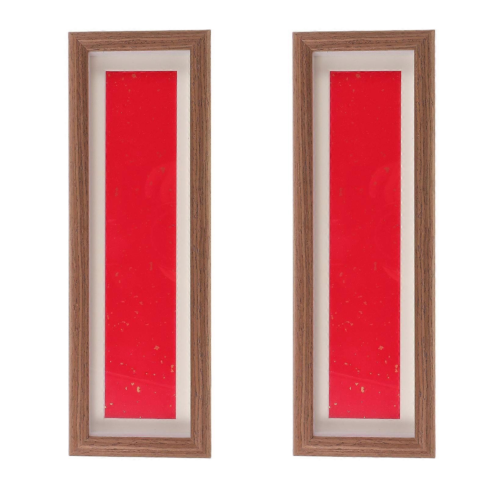 Chinese Calligraphy Frame for Display 2Pcs Wood Picture Frame