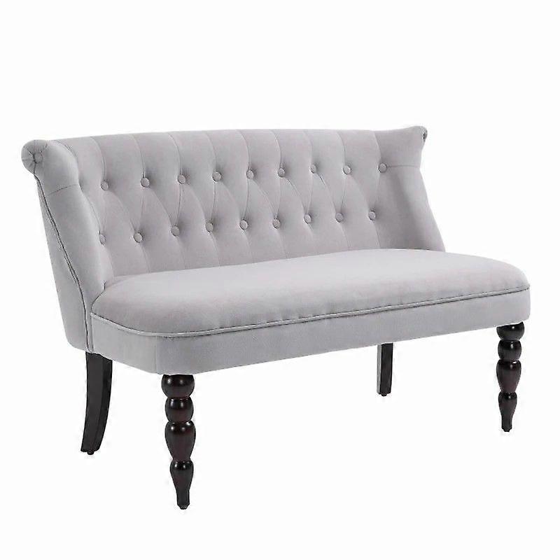 Compact Loveseat Sofa with Wood Frame and Button Tufting