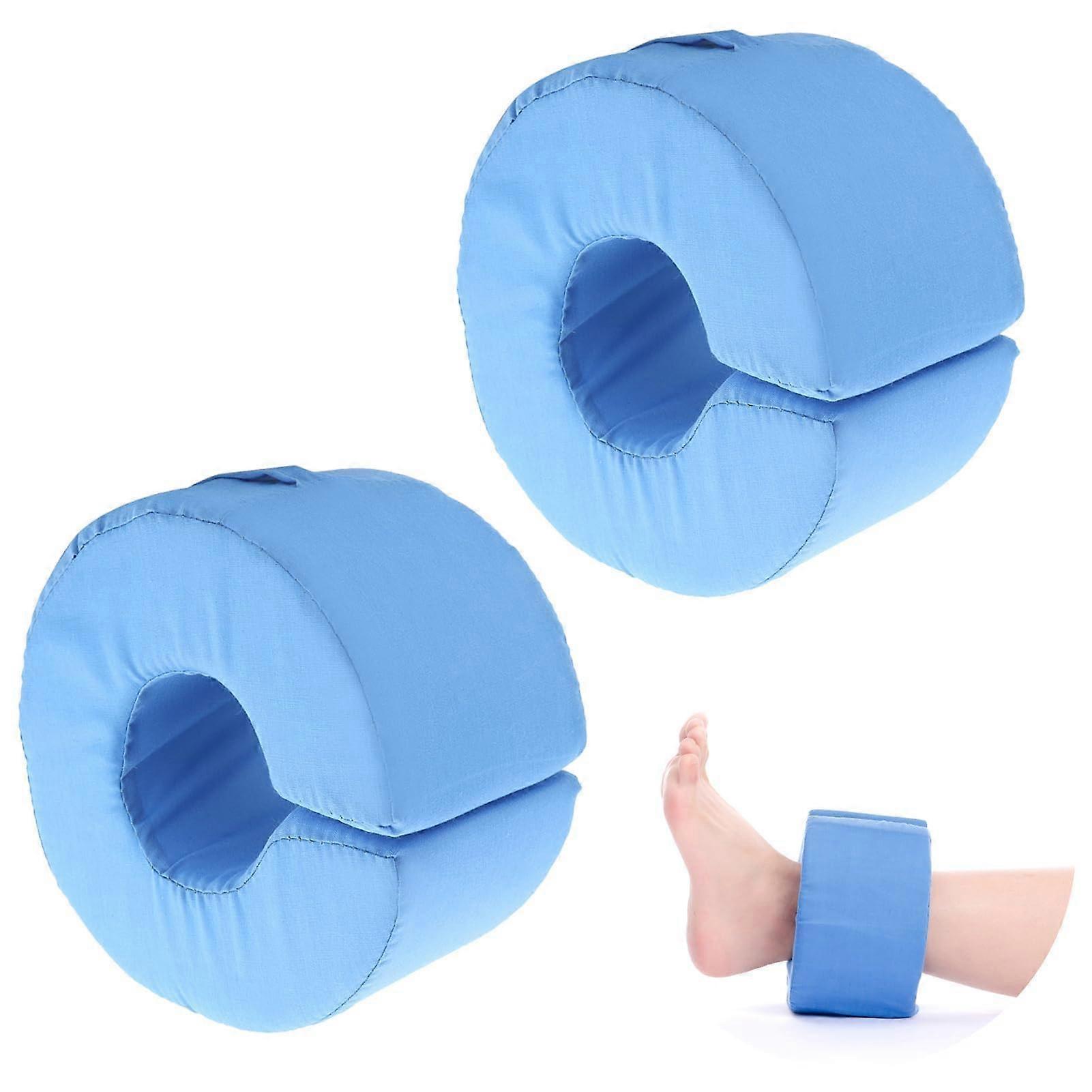 2 PCS Foot Elevation Pillow for Injury Recovery with Heel Support, Breathable Cover, Blue